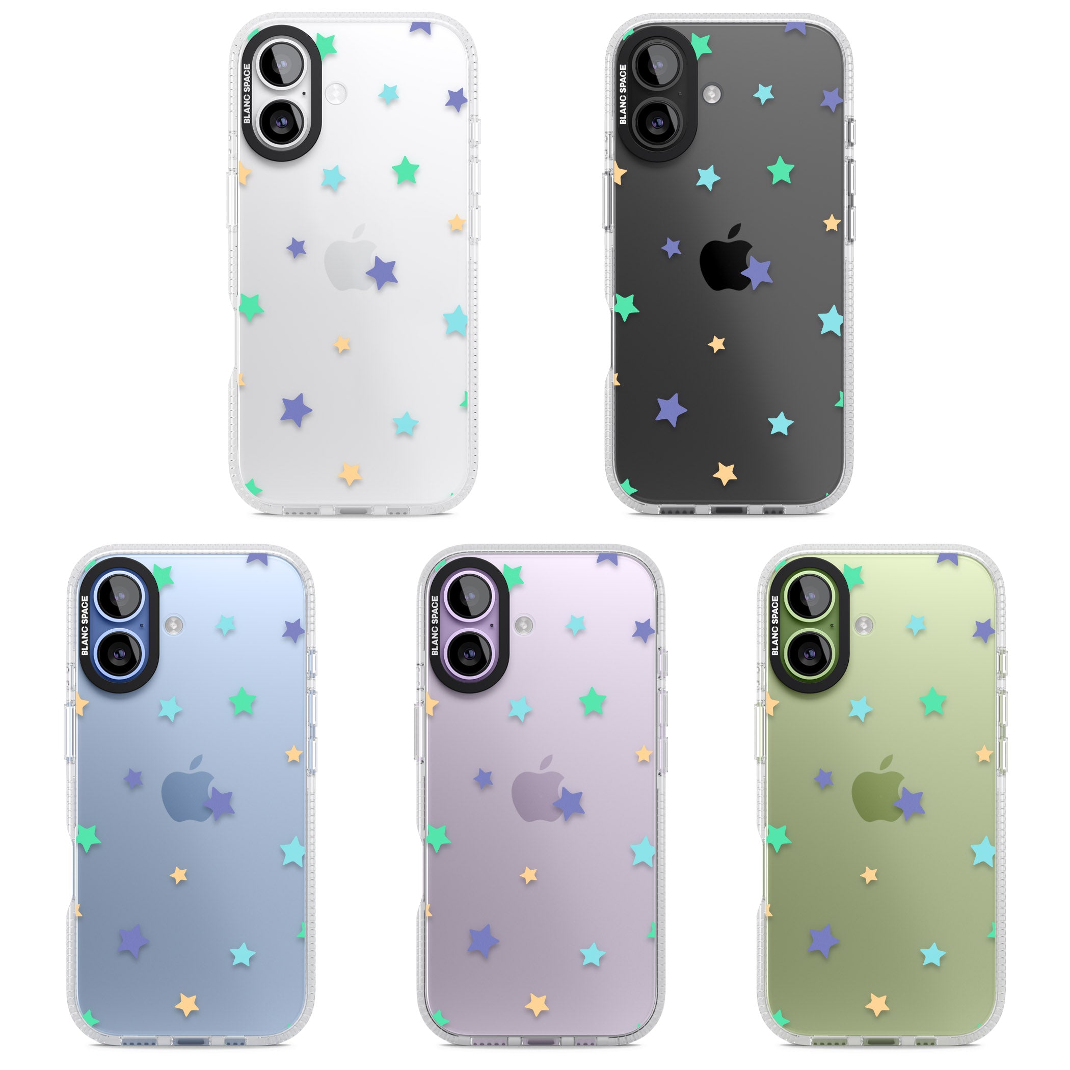Pastel Star Pattern iPhone 17 Impact Air Clear Phone Case APT Impact Protection