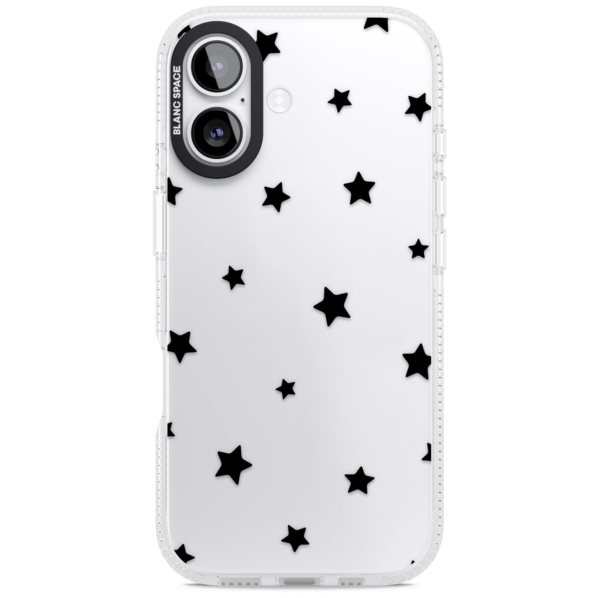 Starry Night Black Stars iPhone 17 Impact Air Clear Phone Case