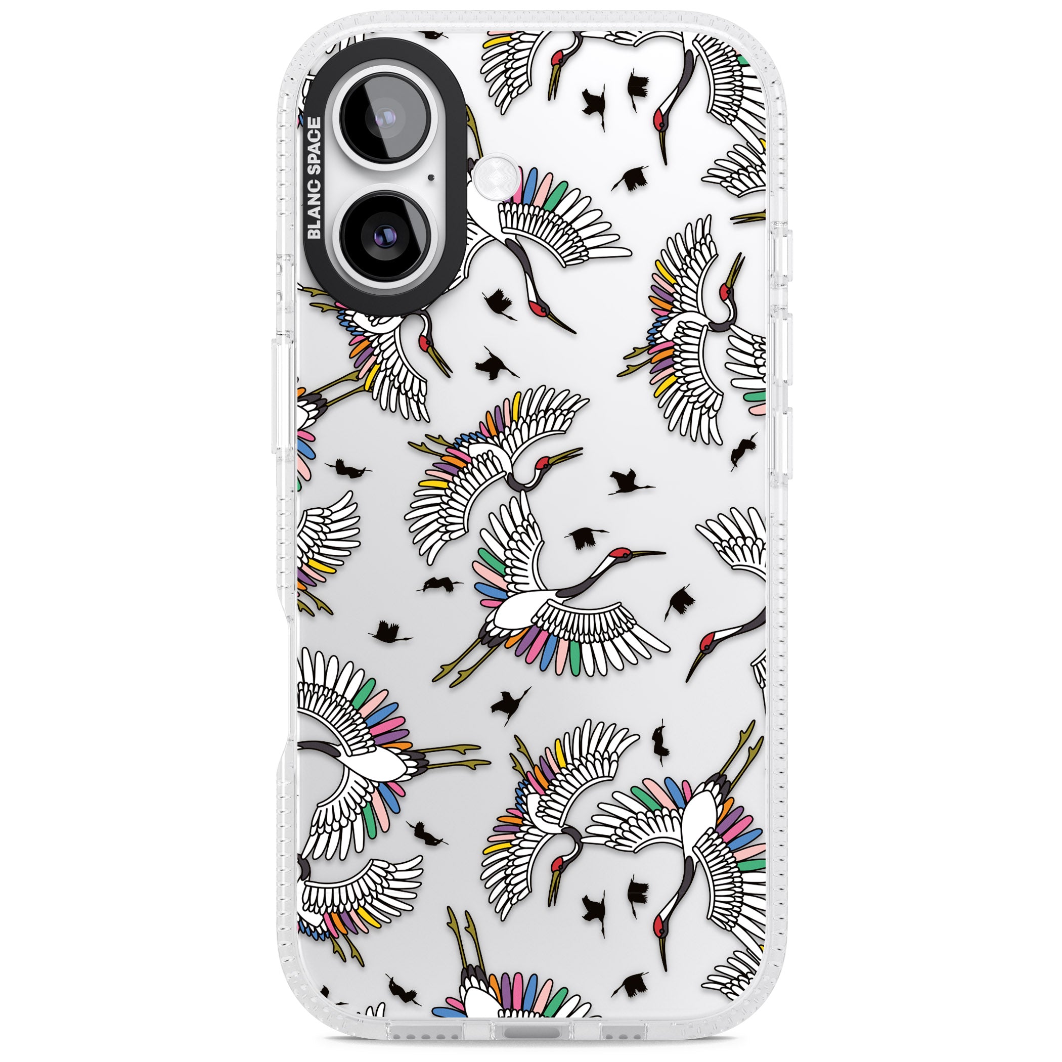 Colourful Crane Pattern iPhone 17 Impact Air Clear Phone Case