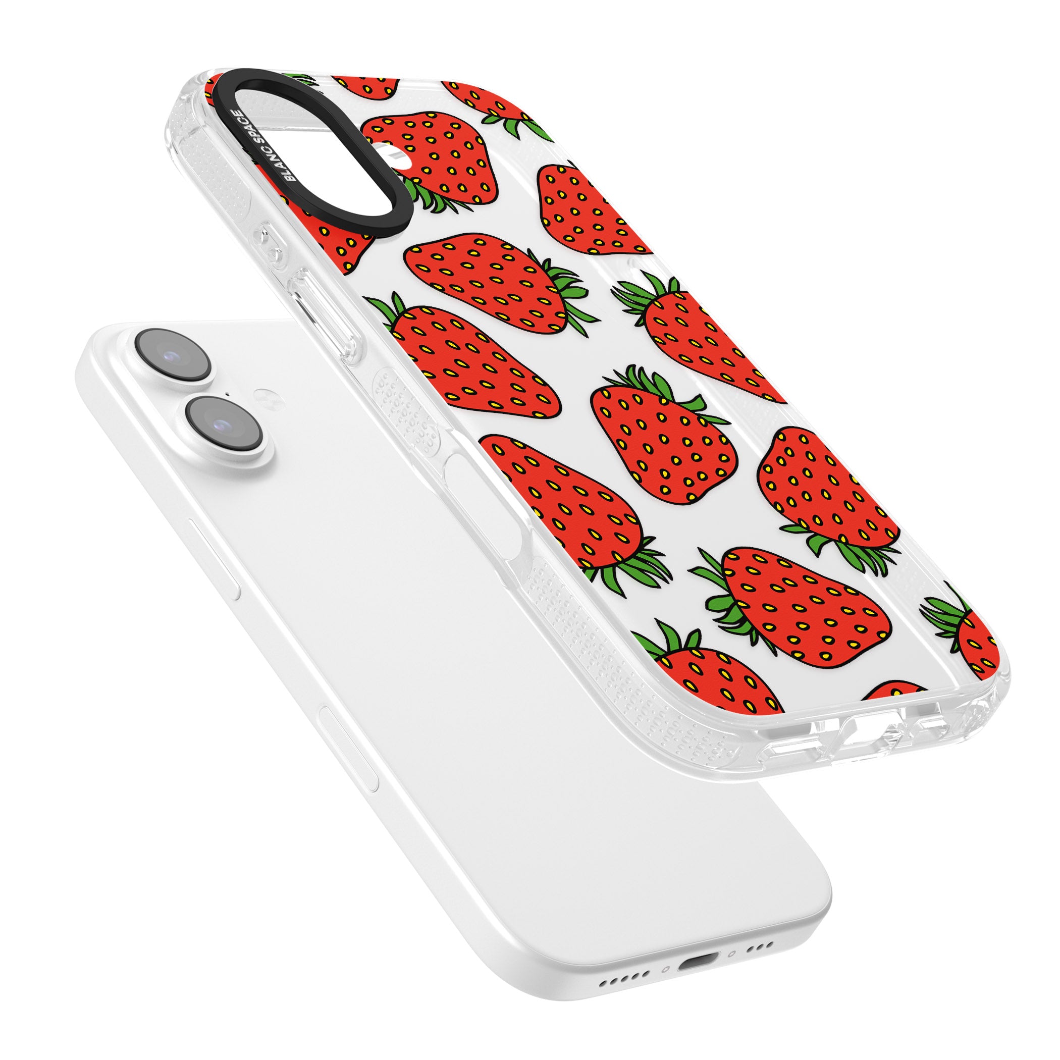 Strawberry Pattern iPhone 17 Impact Air Clear Phone Case Colours