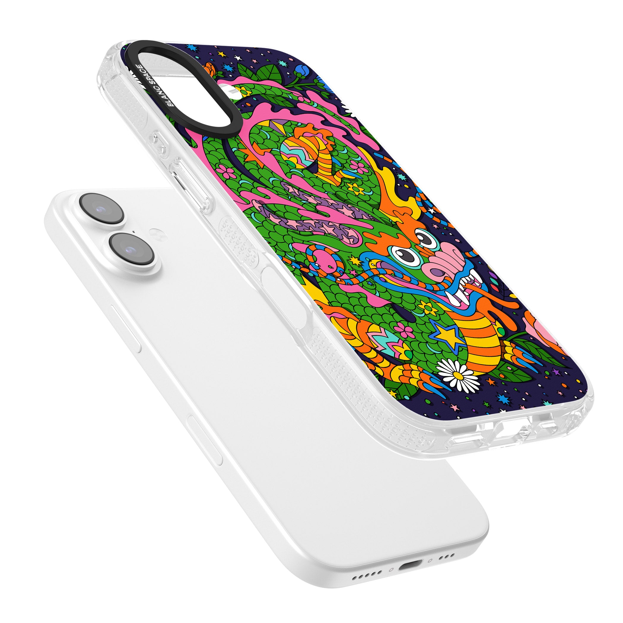 Psychedelic Jungle Dragon (Purple) iPhone 17 Impact Air Clear Phone Case Colours