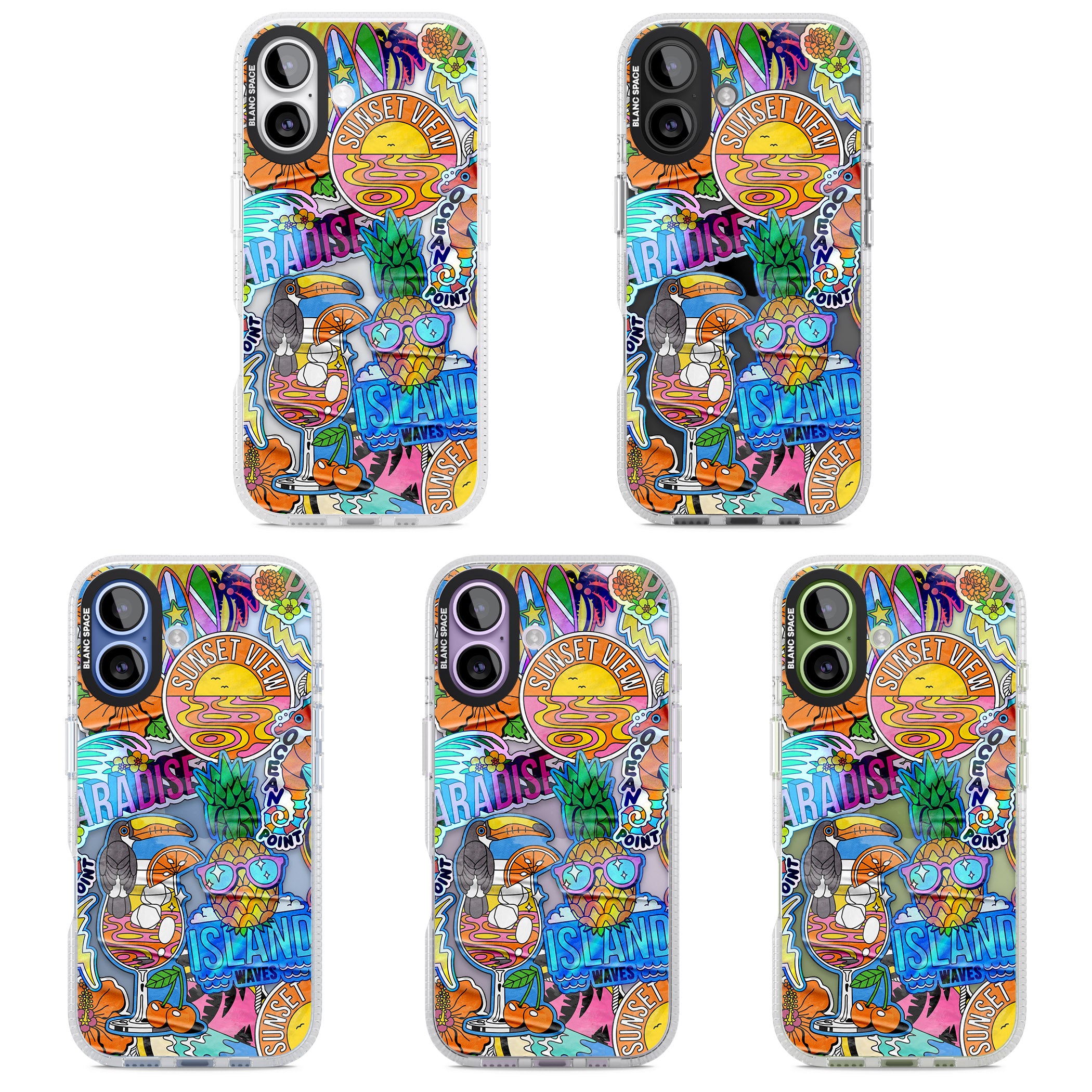Tropical Vibes Collage iPhone 17 Impact Air Clear Phone Case APT Impact Protection