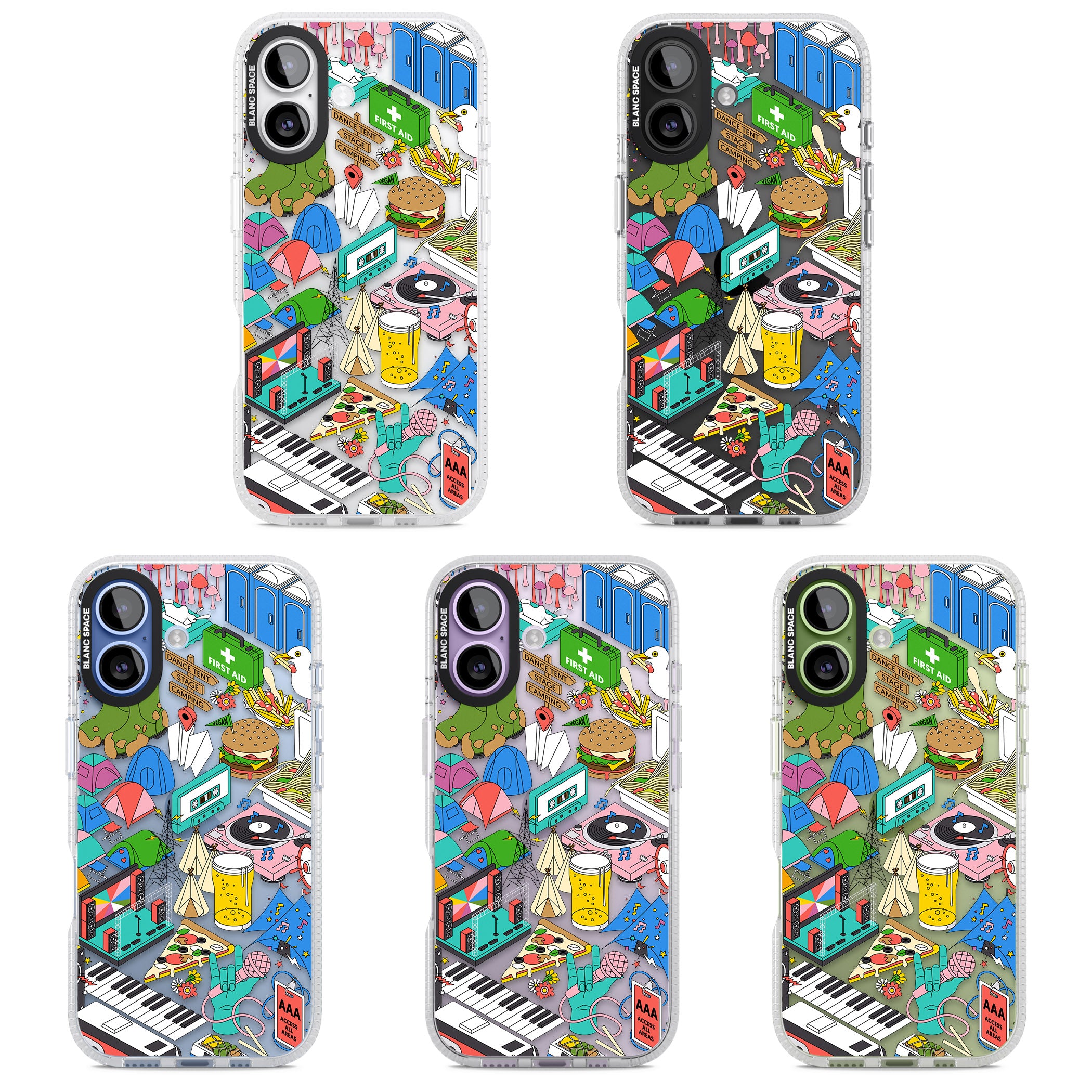 Festival Frenzy iPhone 17 Impact Air Clear Phone Case APT Impact Protection