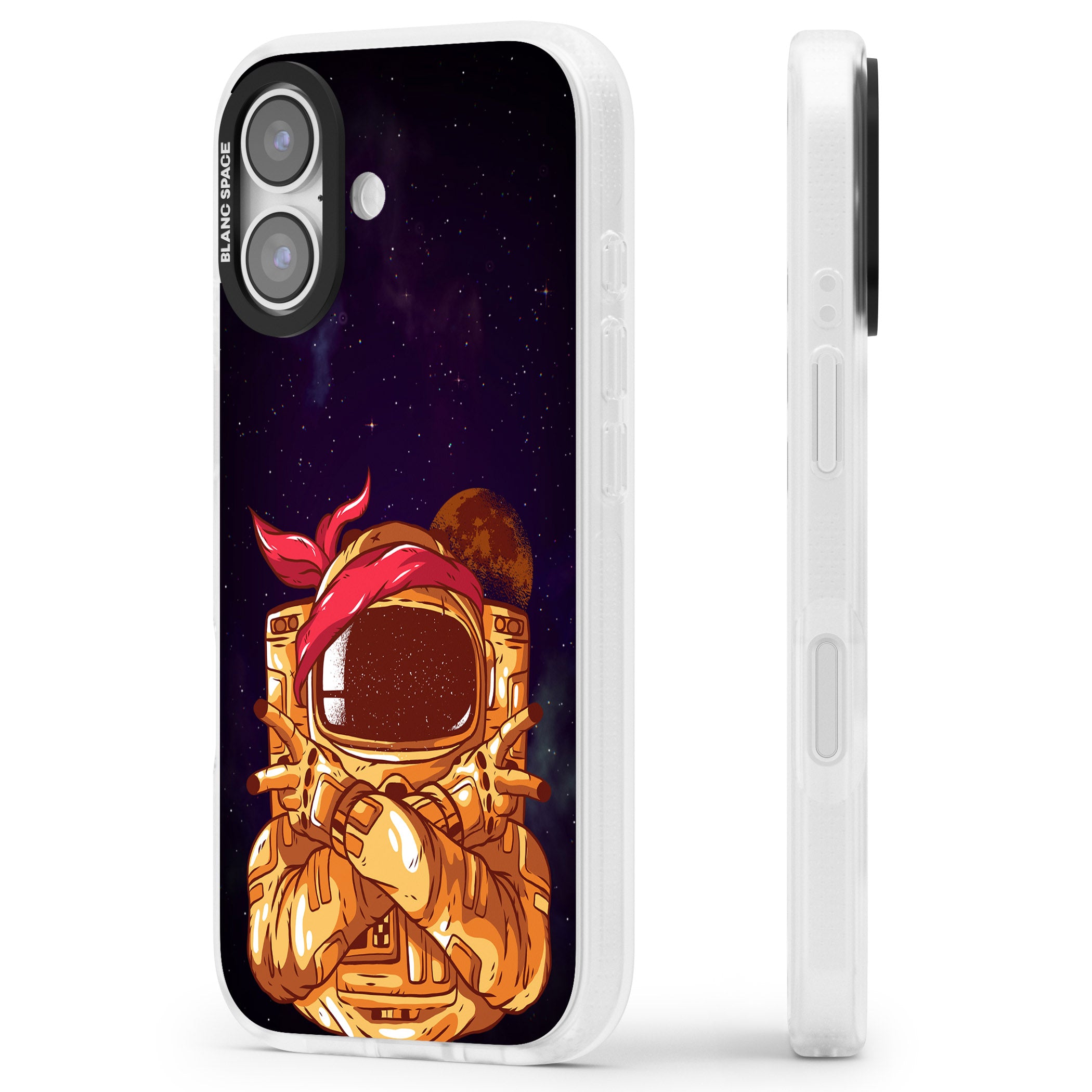Space Gangster iPhone 17 Impact Air Clear Phone Case Side Profile