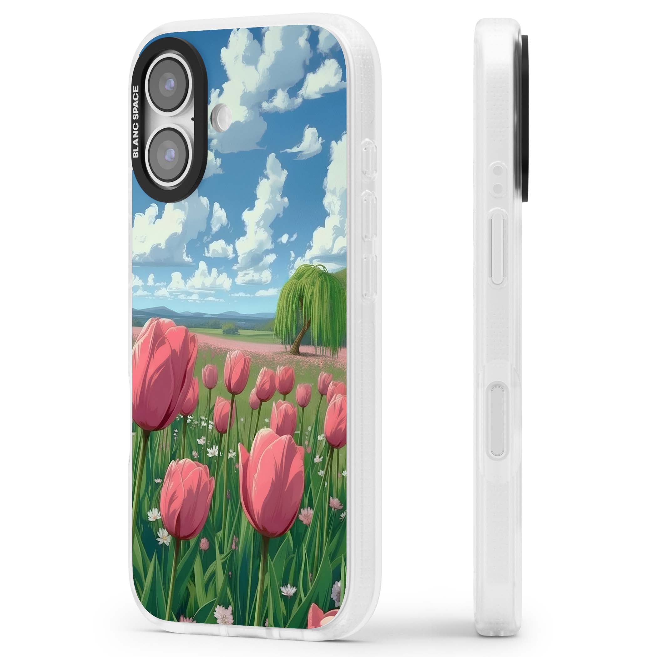 Willow By The Pink Tulips floral iPhone case | Clear Case Impact Air case for iPhone 17