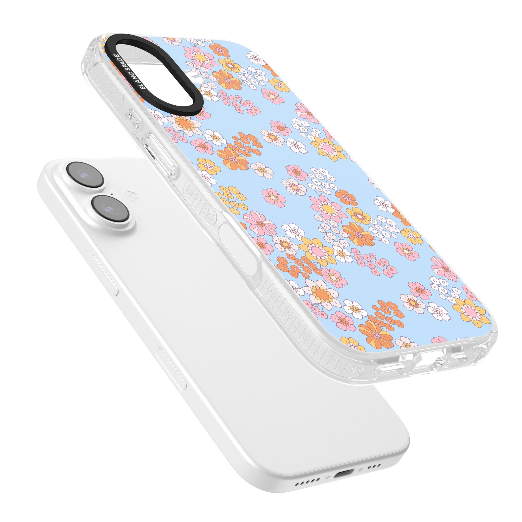 Lake Blue Flower Mix iPhone 17 Impact Air Clear Phone Case Colours
