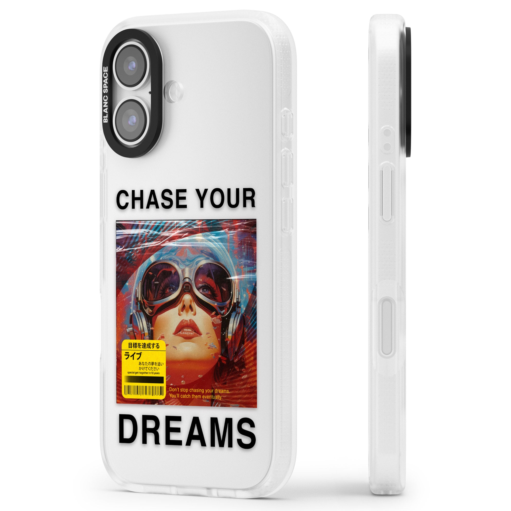 Chase Your Dreams iPhone 17 Impact Air Clear Phone Case Side Profile