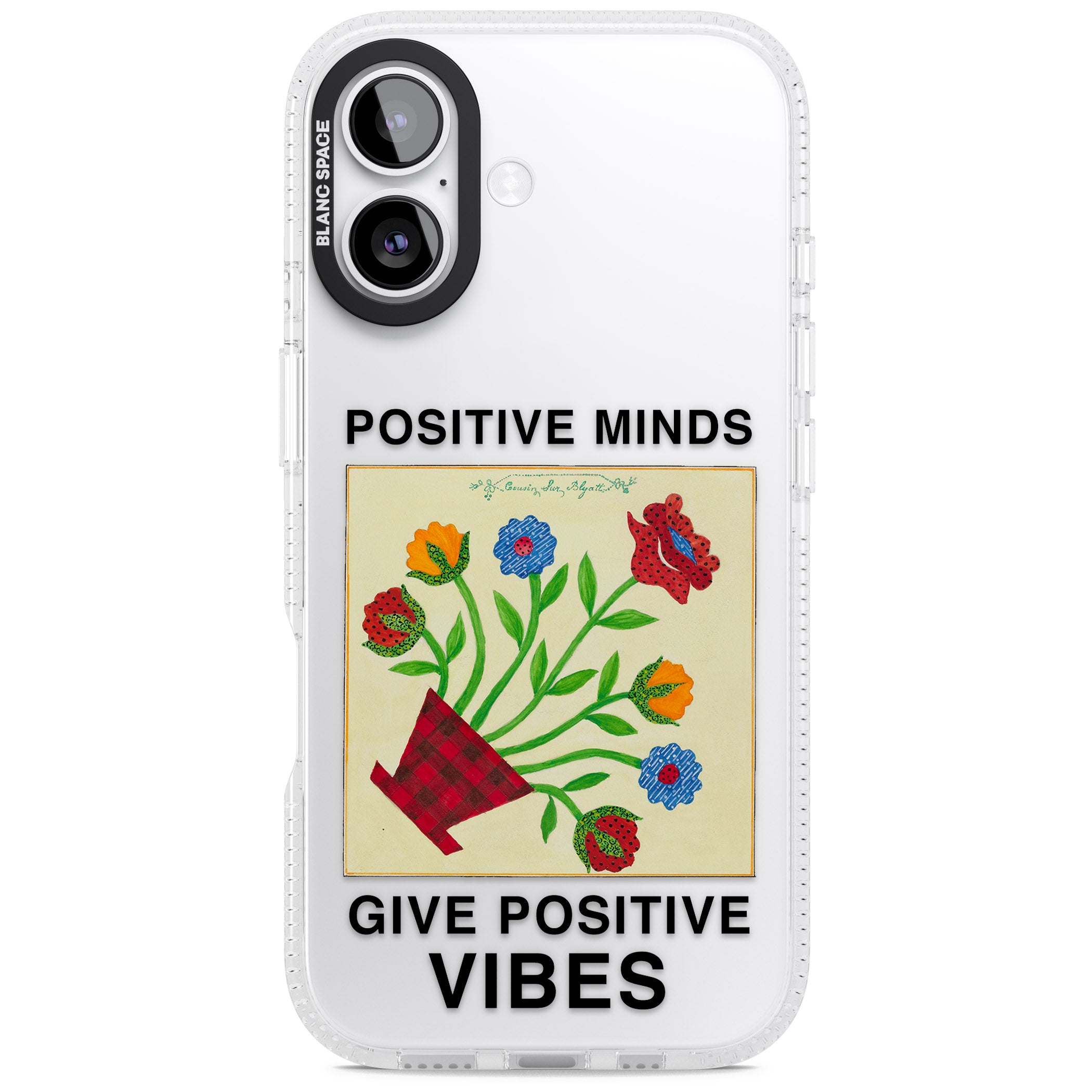 Positive Minds Give Positive Vibes iPhone 17 Impact Air Clear Phone Case