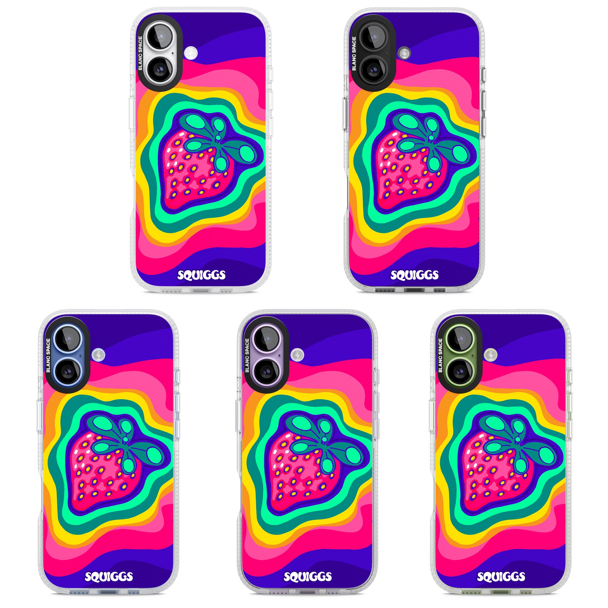 Strawberry Rainbow iPhone 17 Impact Air Clear Phone Case APT Impact Protection