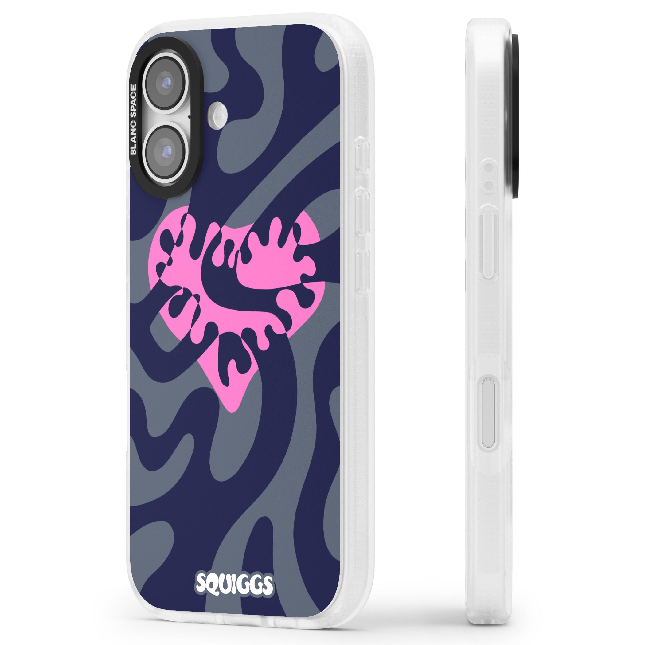 Abstract Heart iPhone 17 Impact Air Clear Phone Case Side Profile