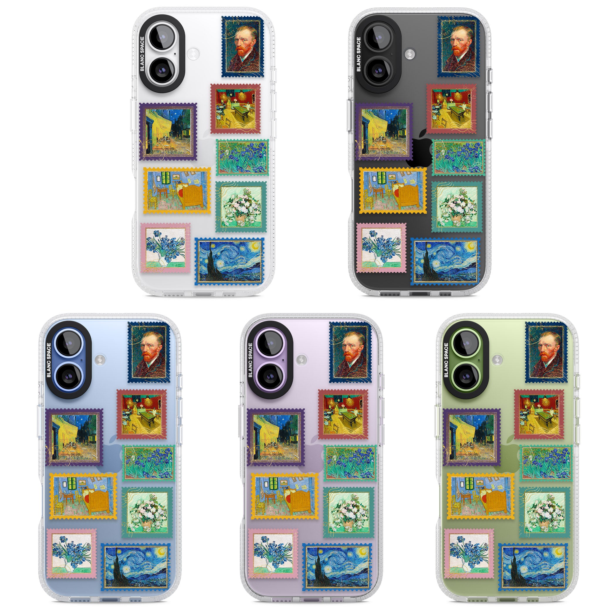 Colourful Vintage Art Stamps iPhone 17 Impact Air Clear Phone Case APT Impact Protection