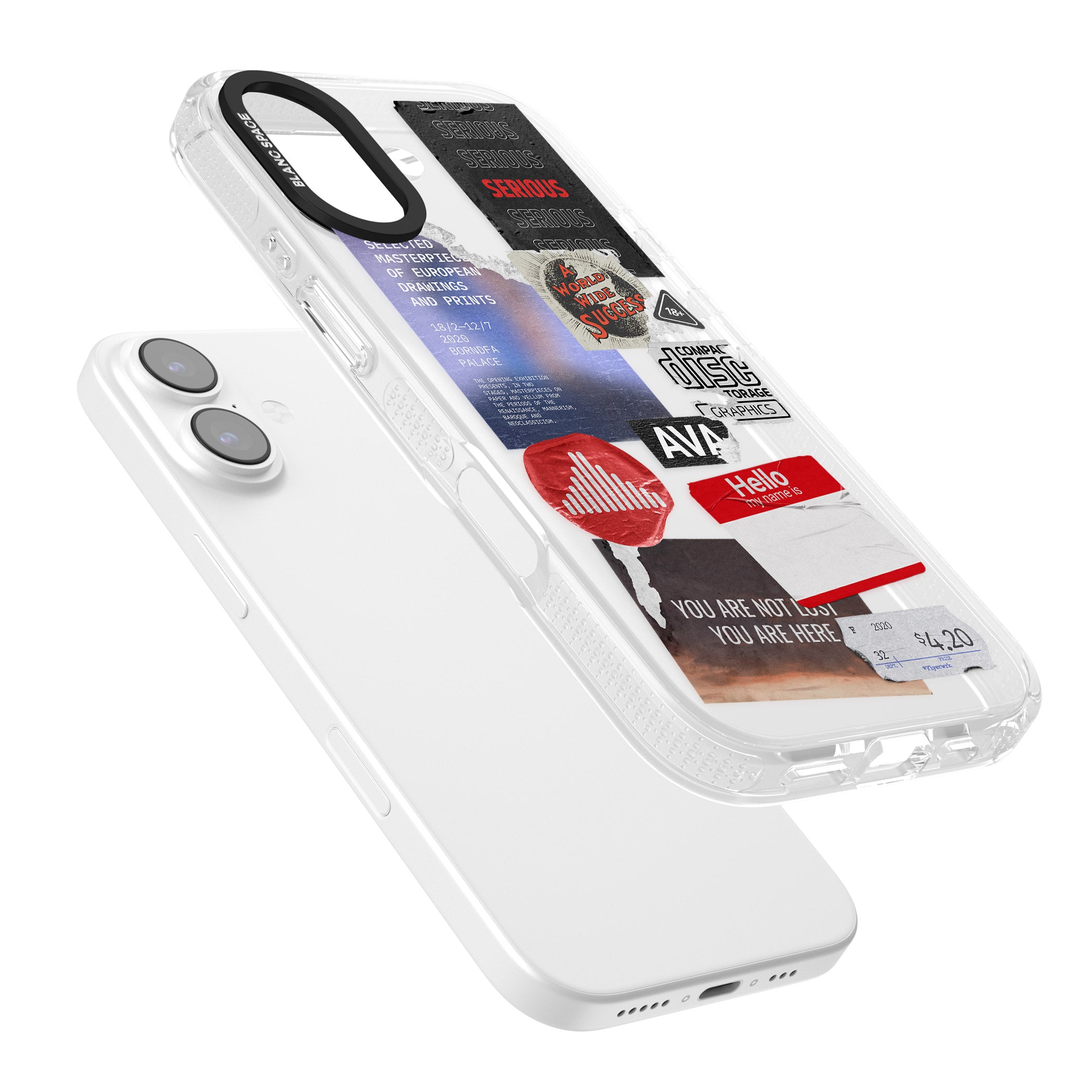 Red & Black Sticker Mix iPhone 17 Impact Air Clear Phone Case Colours