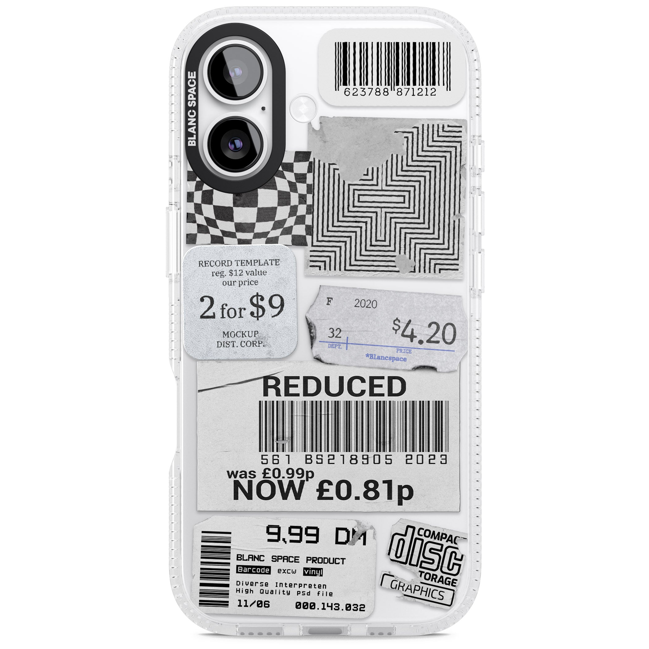 White Sticker Mix iPhone 17 Impact Air Clear Phone Case