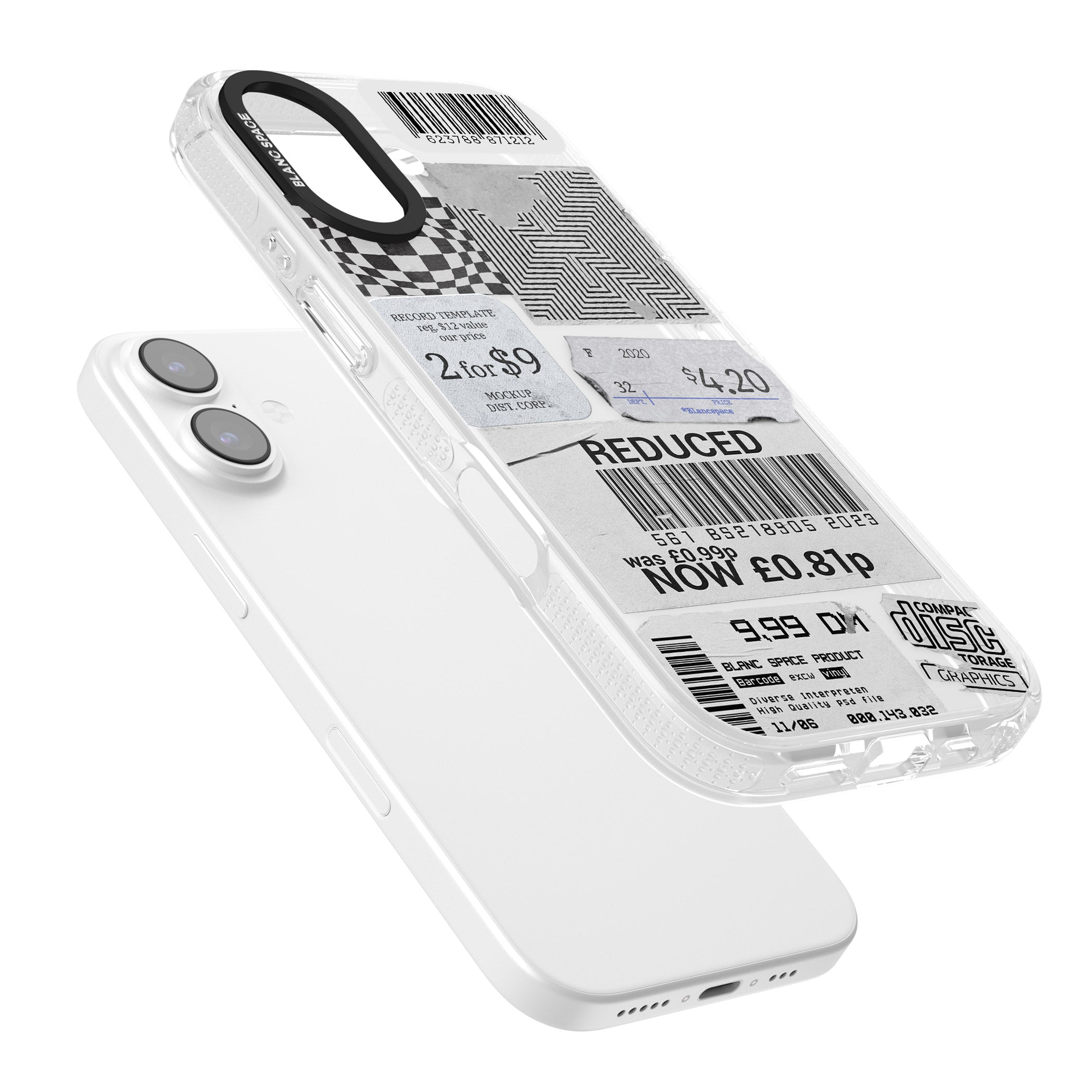 White Sticker Mix iPhone 17 Impact Air Clear Phone Case Colours