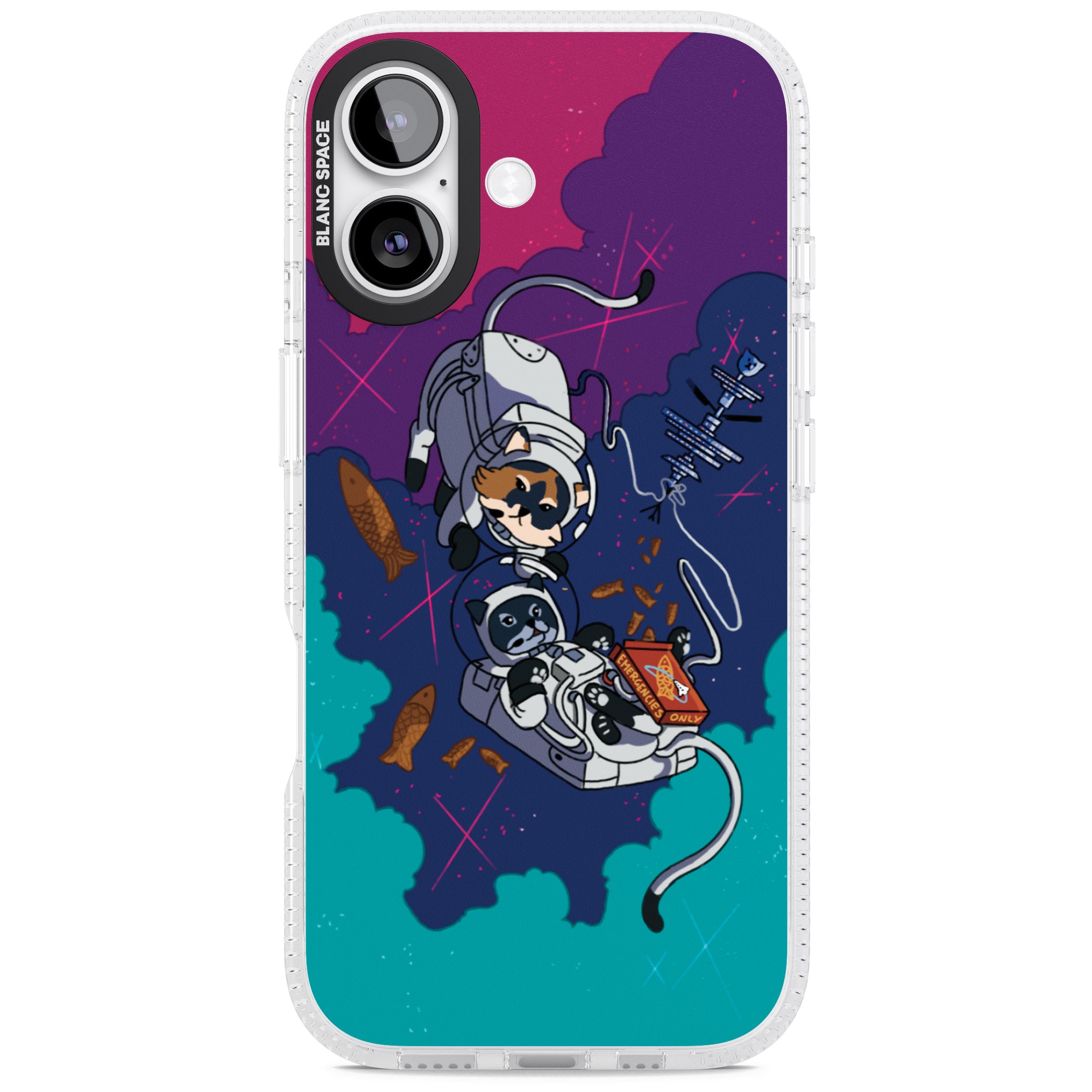 Cats In Space iPhone 17 Impact Air Clear Phone Case