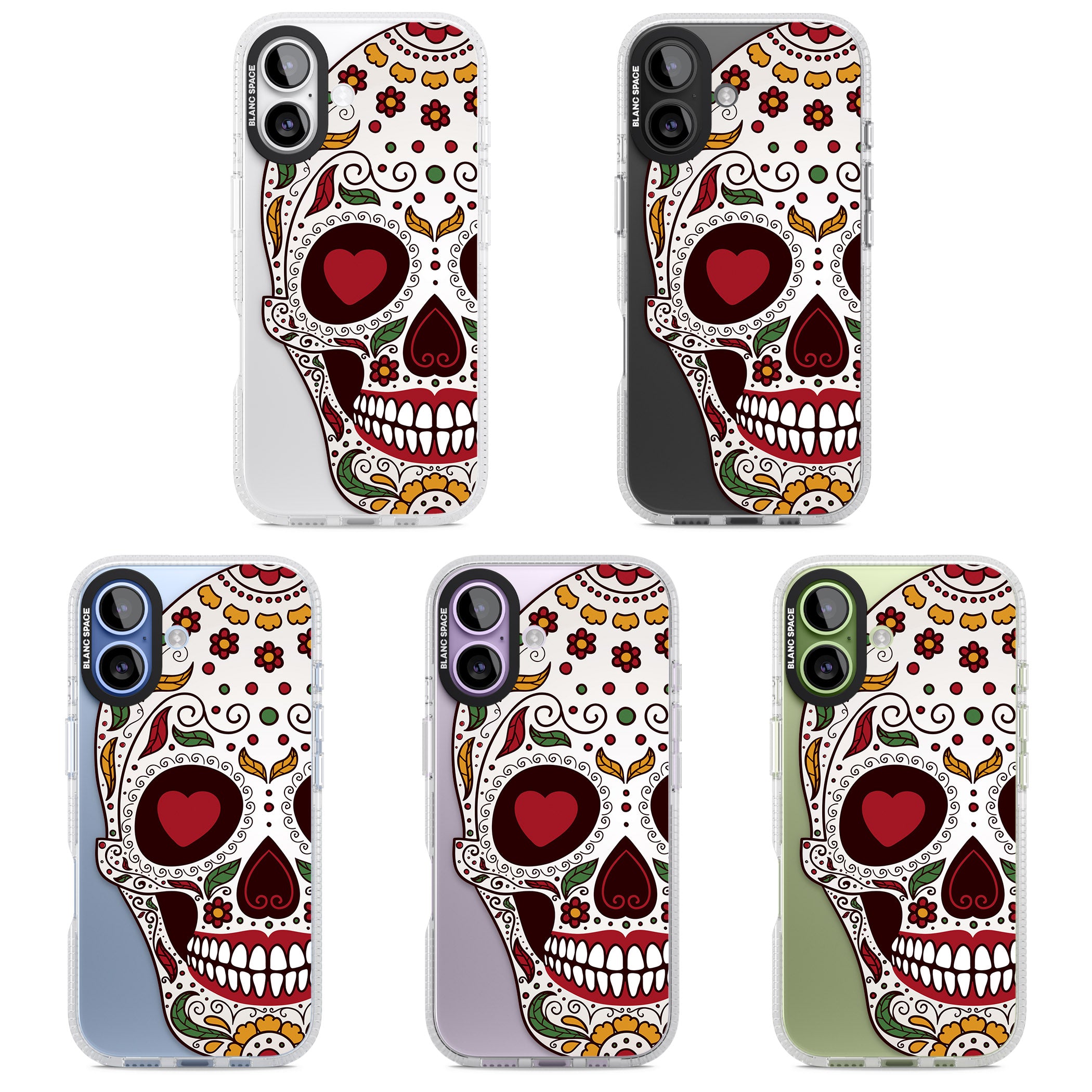 Autumn Sugar Skull iPhone 17 Impact Air Clear Phone Case APT Impact Protection