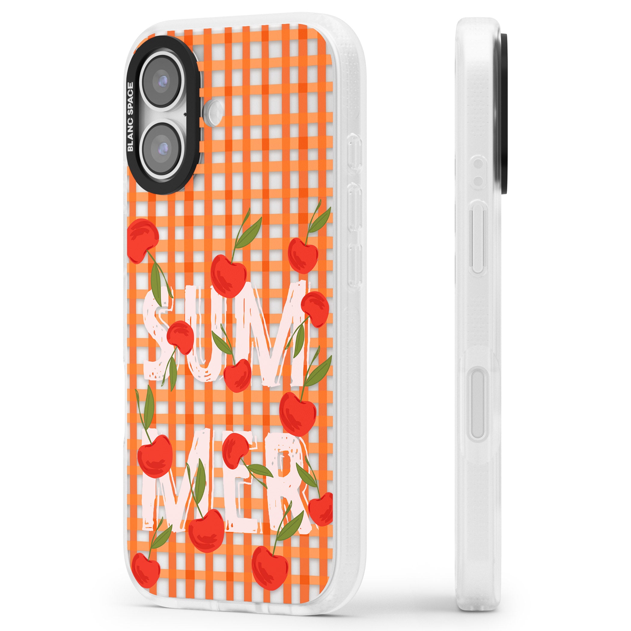 Summer Tomatoes iPhone 17 Impact Air Clear Phone Case Side Profile