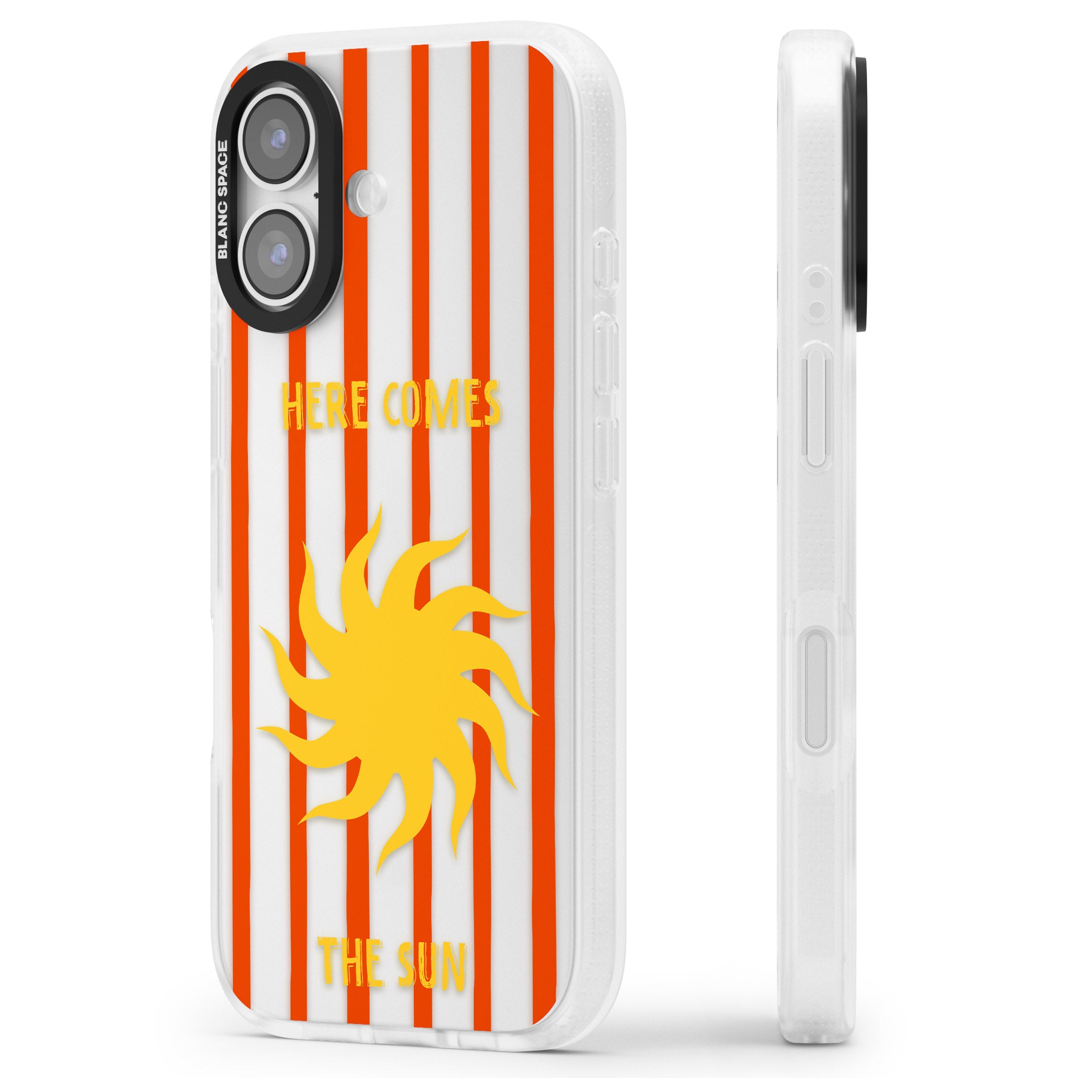 Here Comes The Sun iPhone 17 Impact Air Clear Phone Case Side Profile