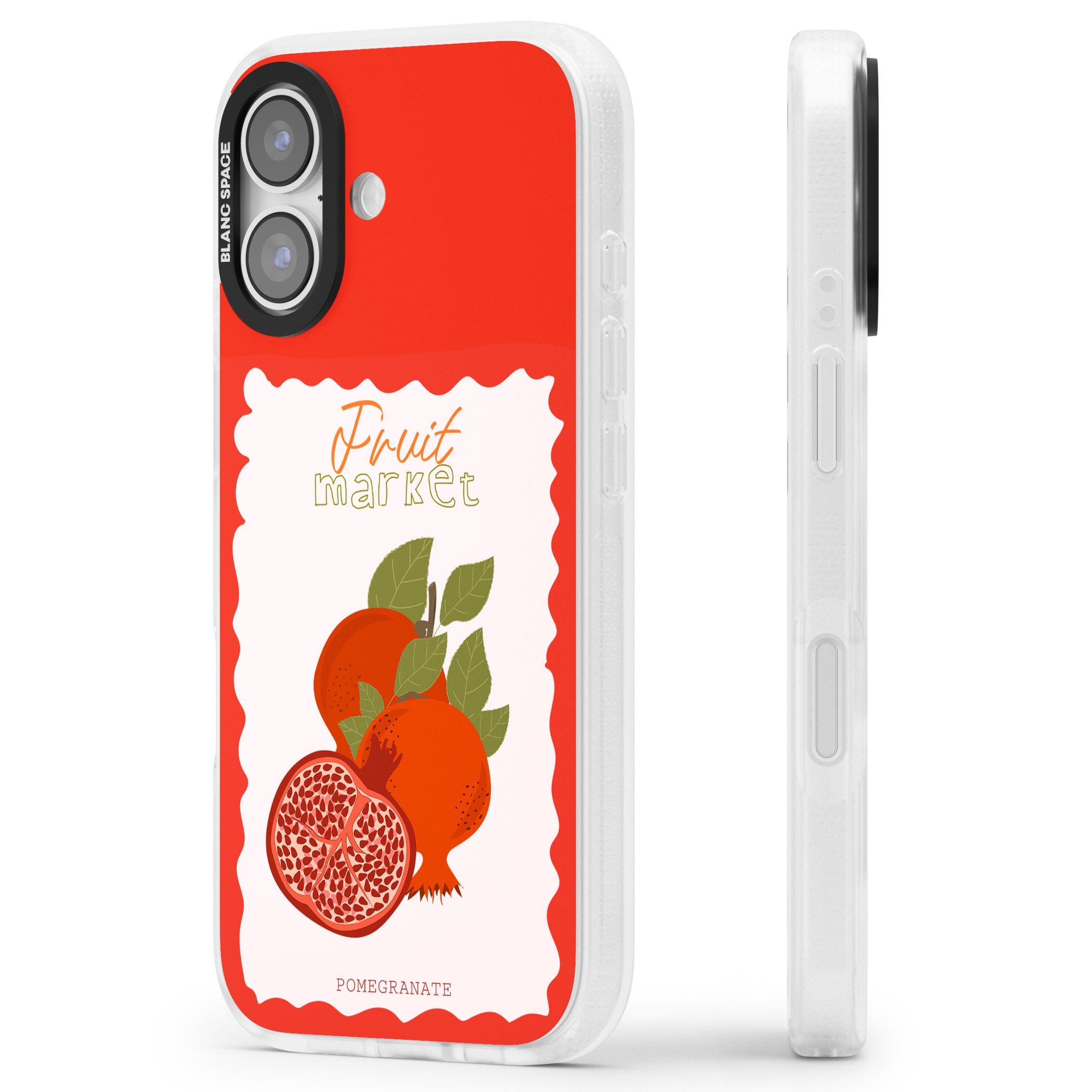 Fruit Market Pomegranate iPhone 17 Impact Air Clear Phone Case Side Profile