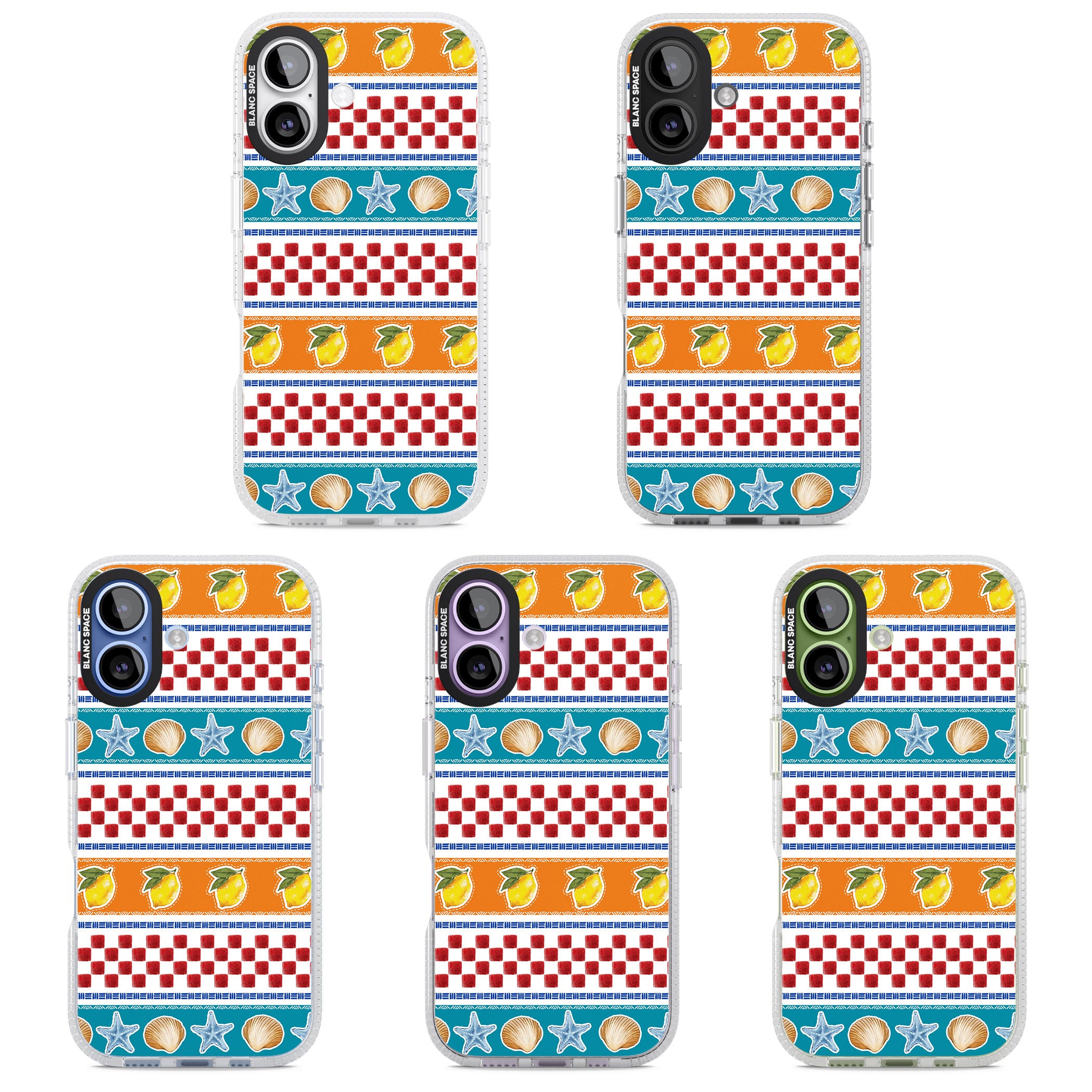 Coastal Italian Check Pattern iPhone 17 Impact Air Clear Phone Case APT Impact Protection