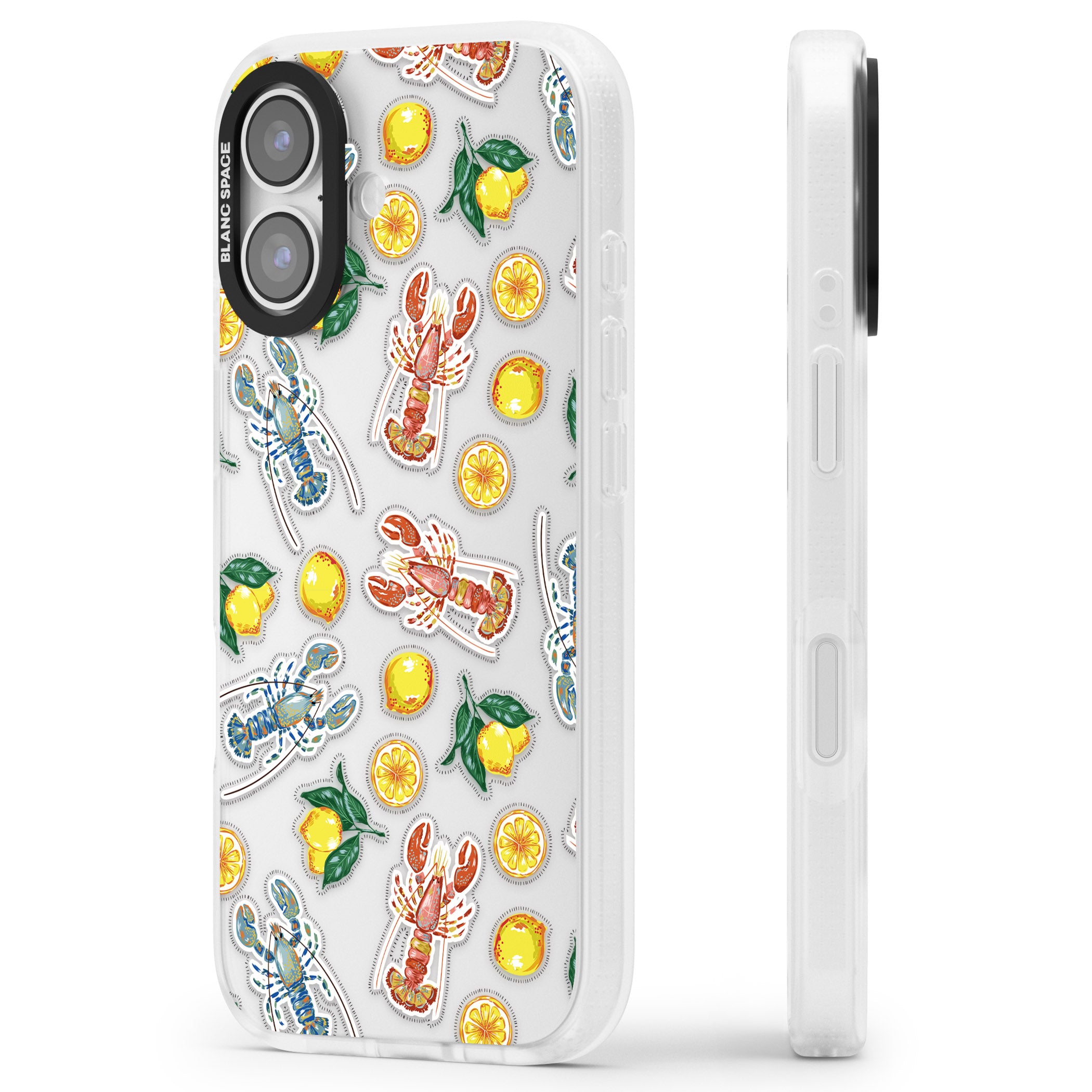Lemons & Lobsters iPhone 17 Impact Air Clear Phone Case Side Profile
