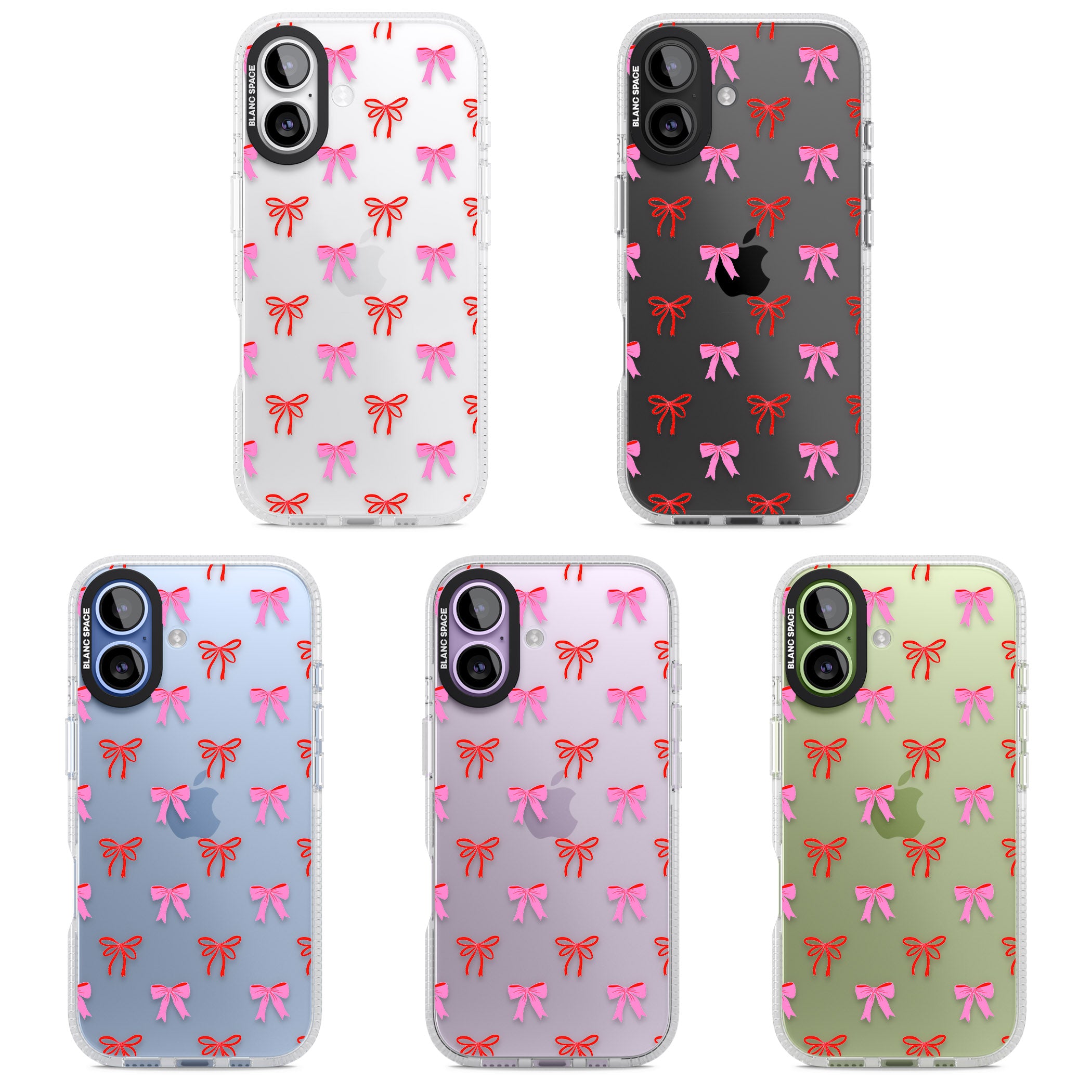 Cute Bow Pattern iPhone 17 Impact Air Clear Phone Case APT Impact Protection