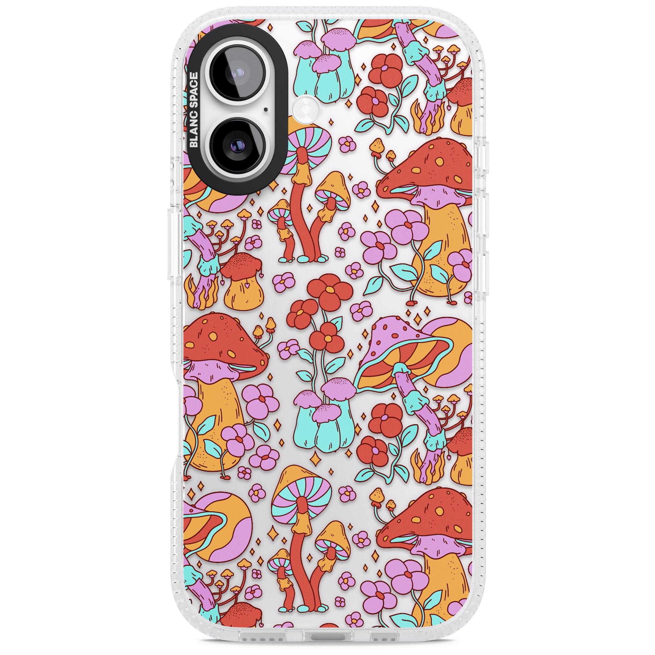 Psychedelic Flowers & Mushrooms iPhone 17 Impact Air Clear Phone Case