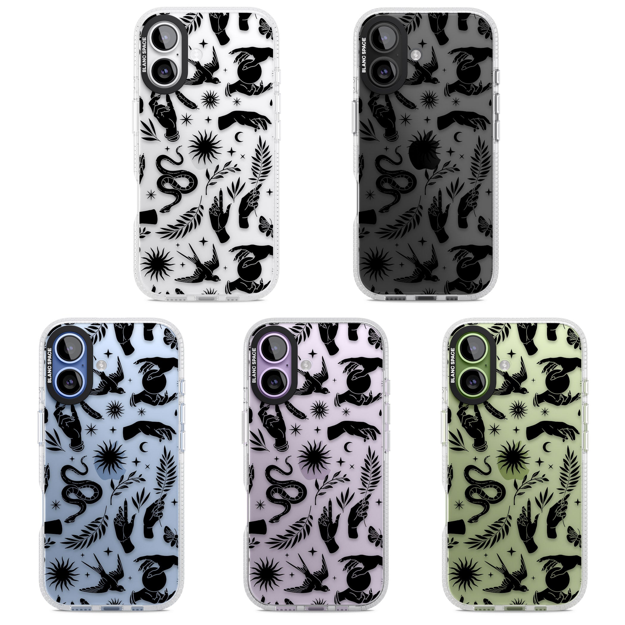 Celestial Pattern (Black) iPhone 17 Impact Air Clear Phone Case APT Impact Protection