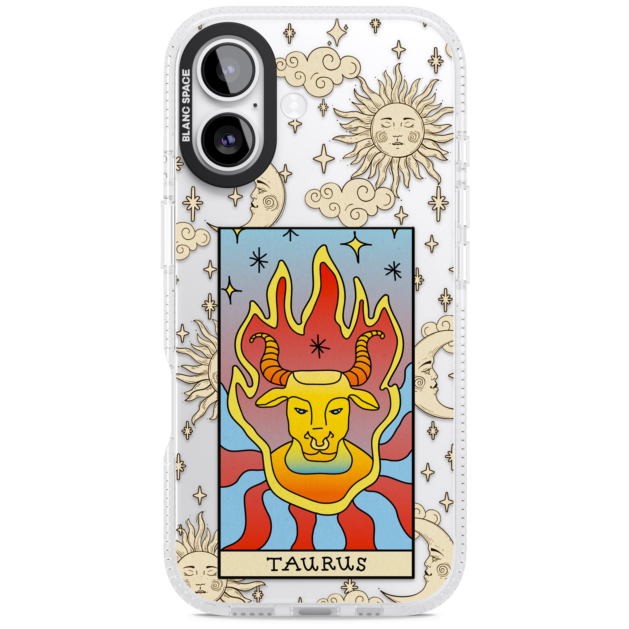 Celestial Zodiac Taurus iPhone 17 Impact Air Clear Phone Case