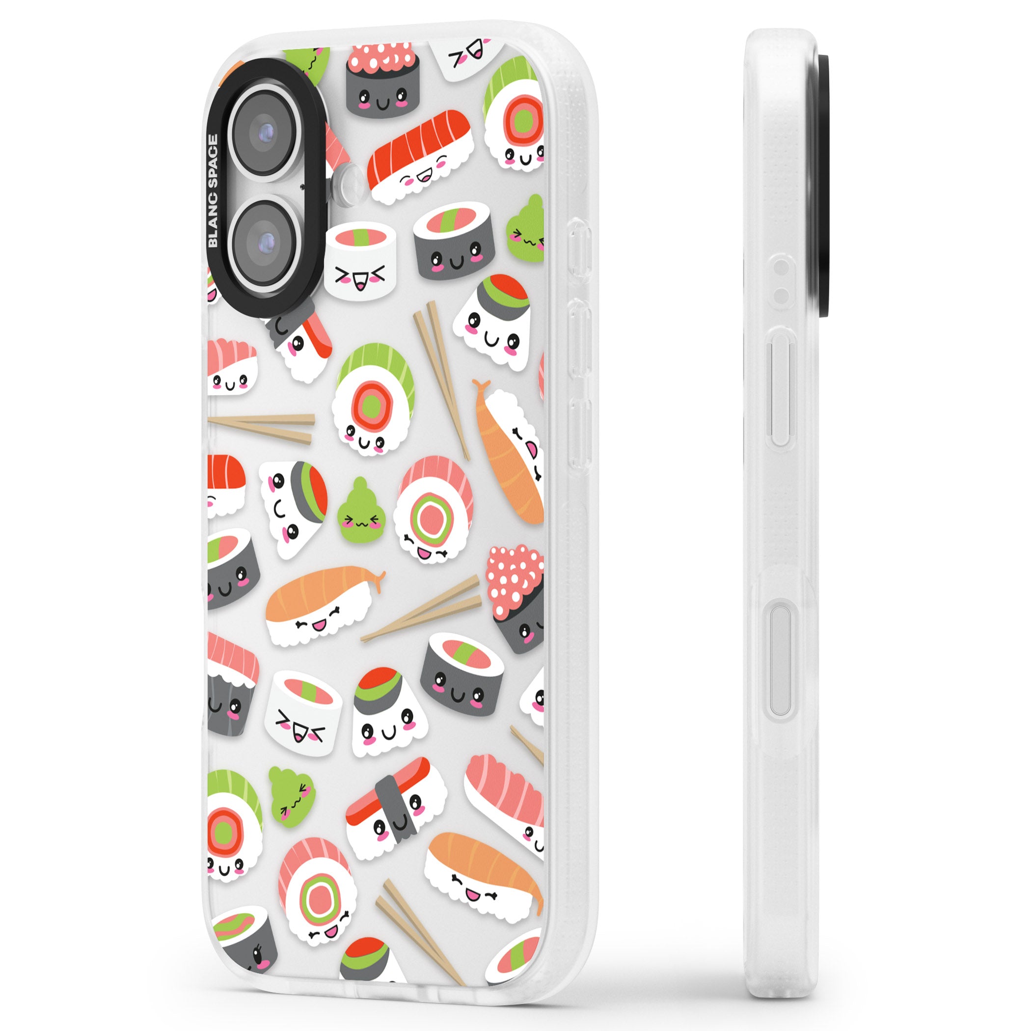 Kawaii Sushi Party iPhone 17 Impact Air Clear Phone Case Side Profile