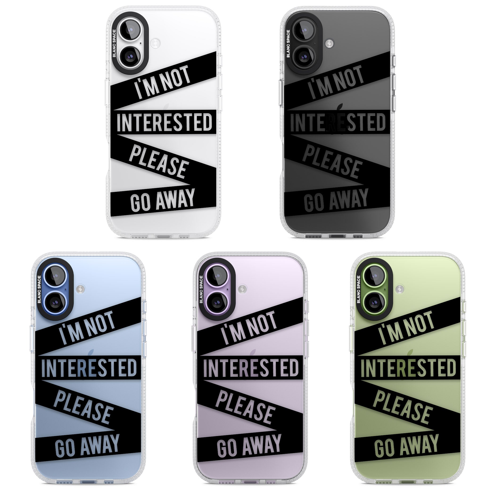 Not Interested Warning iPhone 17 Impact Air Clear Phone Case APT Impact Protection