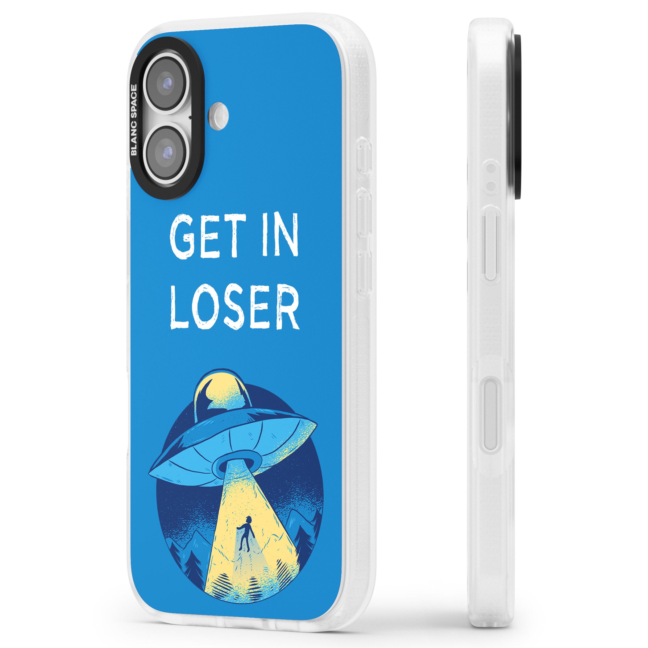 Get In Loser Ufo iPhone 17 Impact Air Clear Phone Case Side Profile