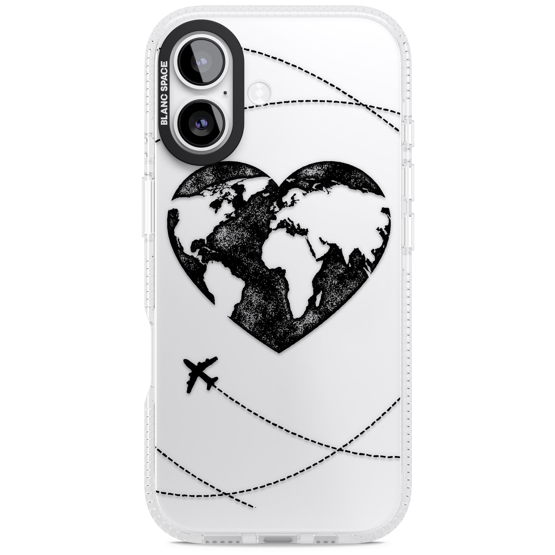 Globe Heart iPhone 17 Impact Air Clear Phone Case