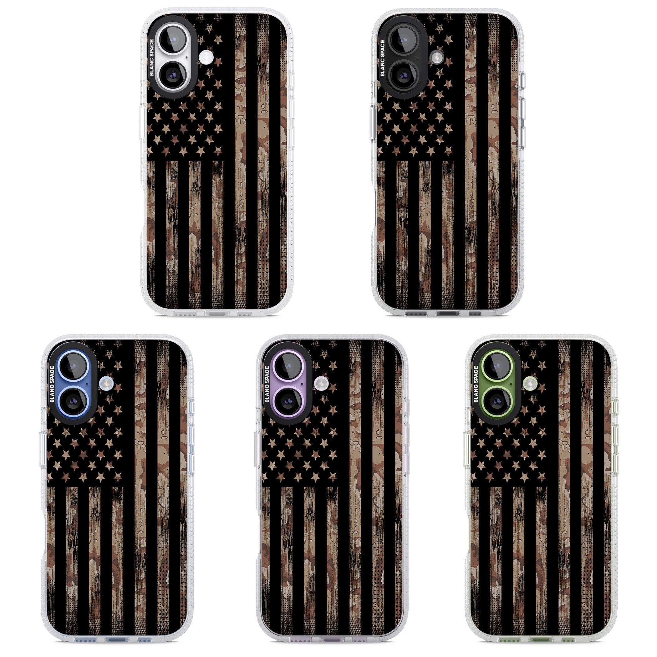 American Flag Camo iPhone 17 Impact Air Clear Phone Case APT Impact Protection