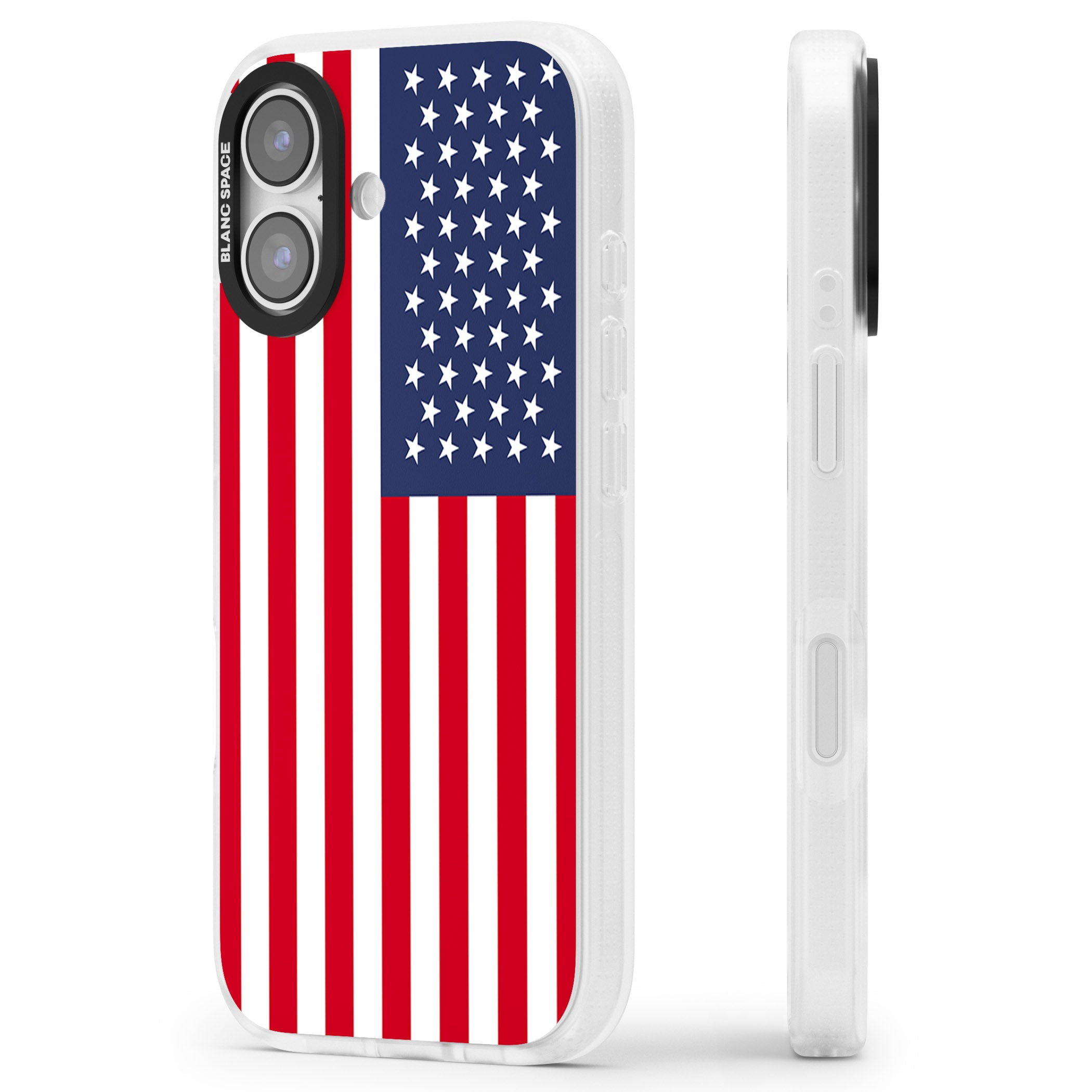 American Flag iPhone 17 Impact Air Clear Phone Case Side Profile