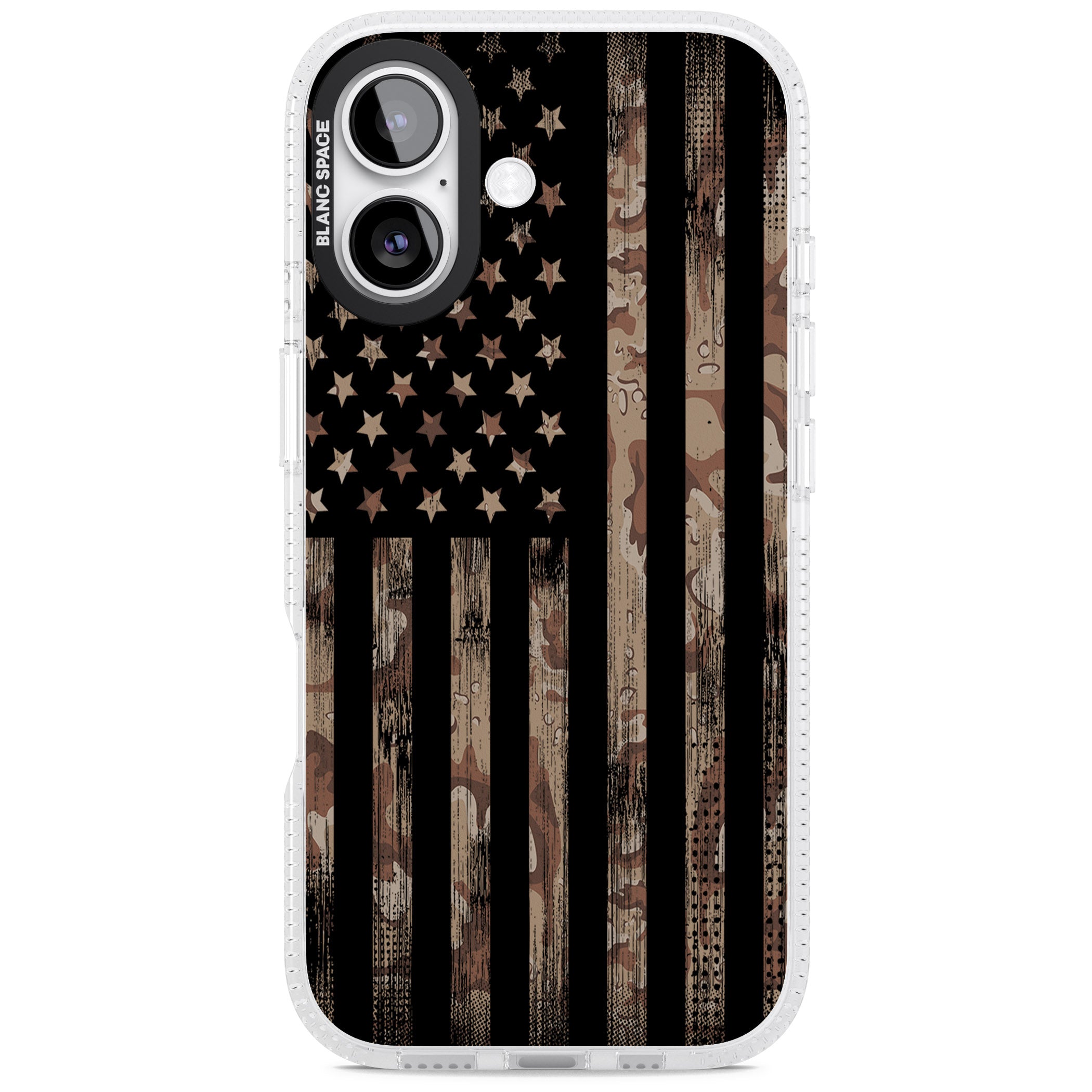 Desert Camo Us Flag iPhone 17 Impact Air Clear Phone Case