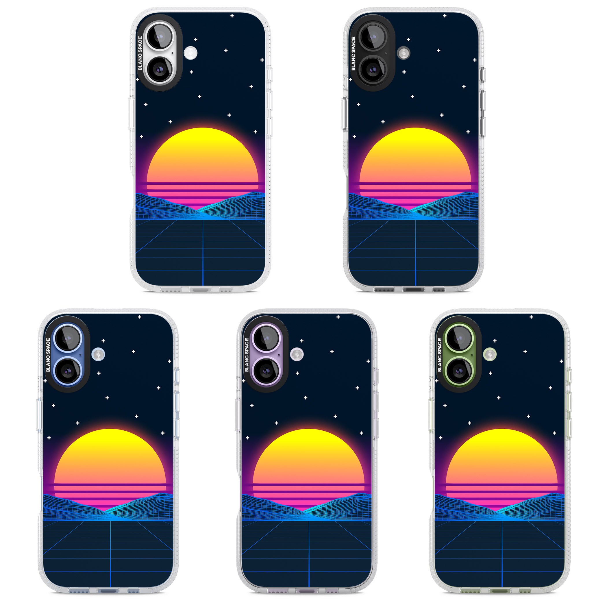 Retro Sunset Vaporwave iPhone 17 Impact Air Clear Phone Case APT Impact Protection