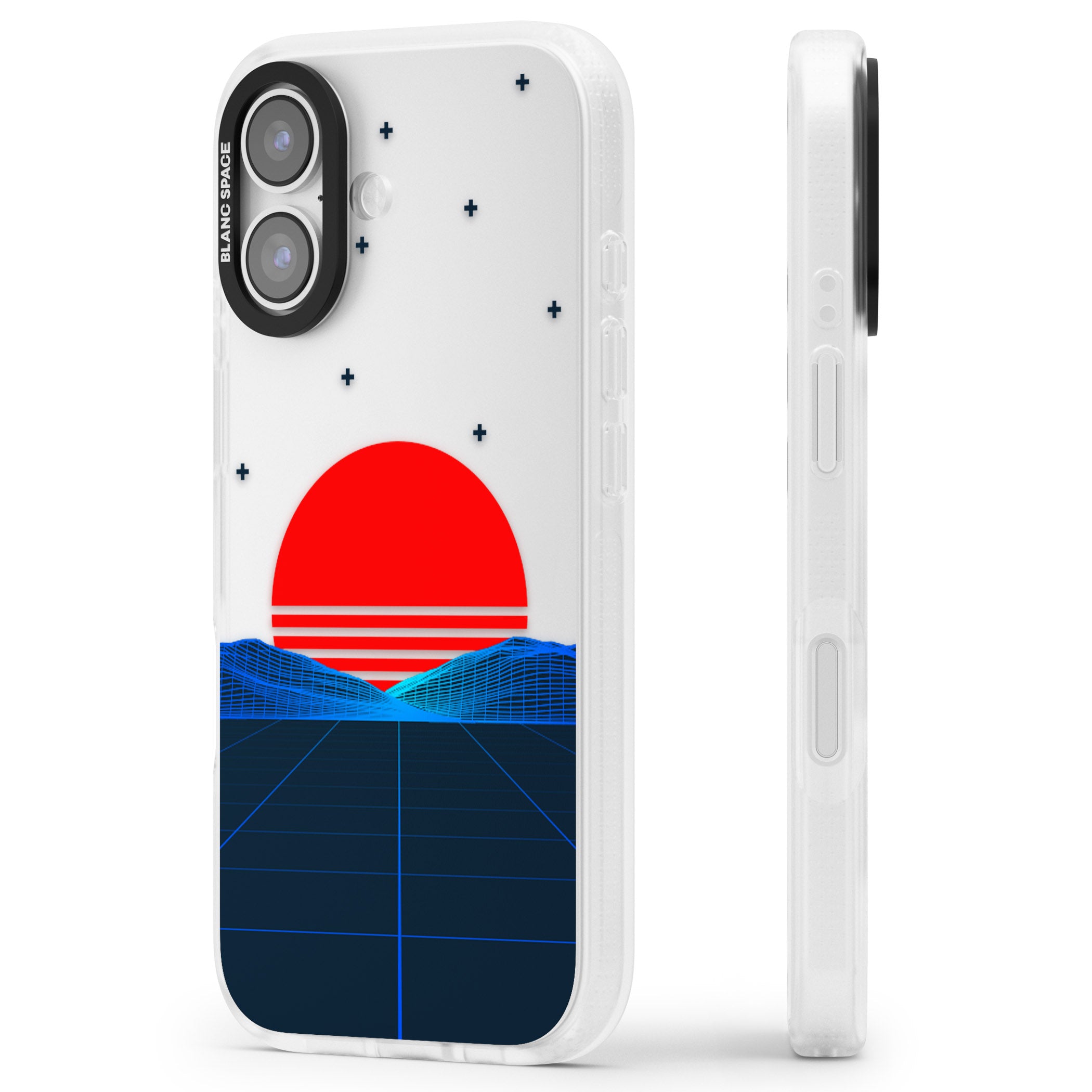 Japanese Sunset Vaporwave iPhone 17 Impact Air Clear Phone Case Side Profile