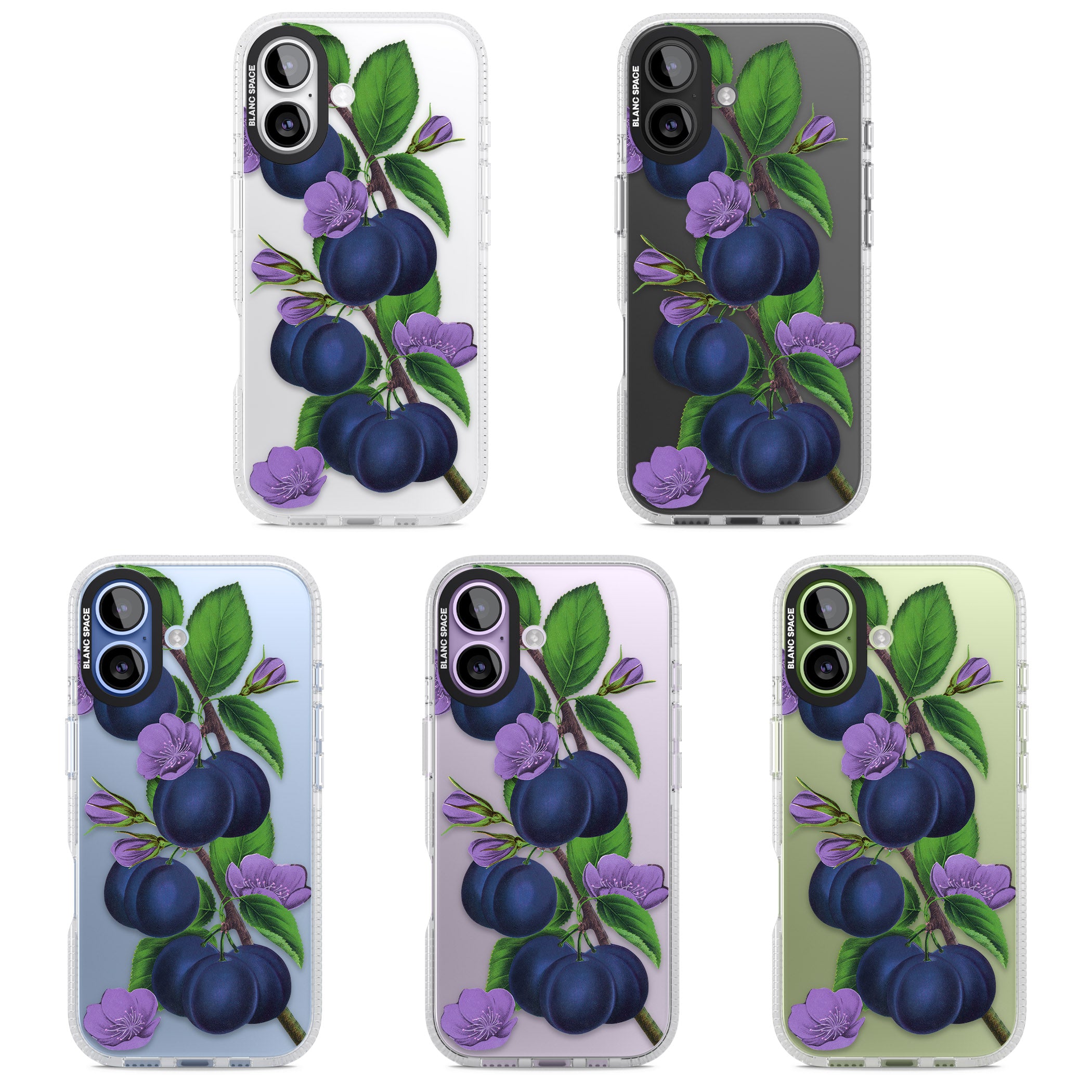 Vintage Painted Plums iPhone 17 Impact Air Clear Phone Case APT Impact Protection