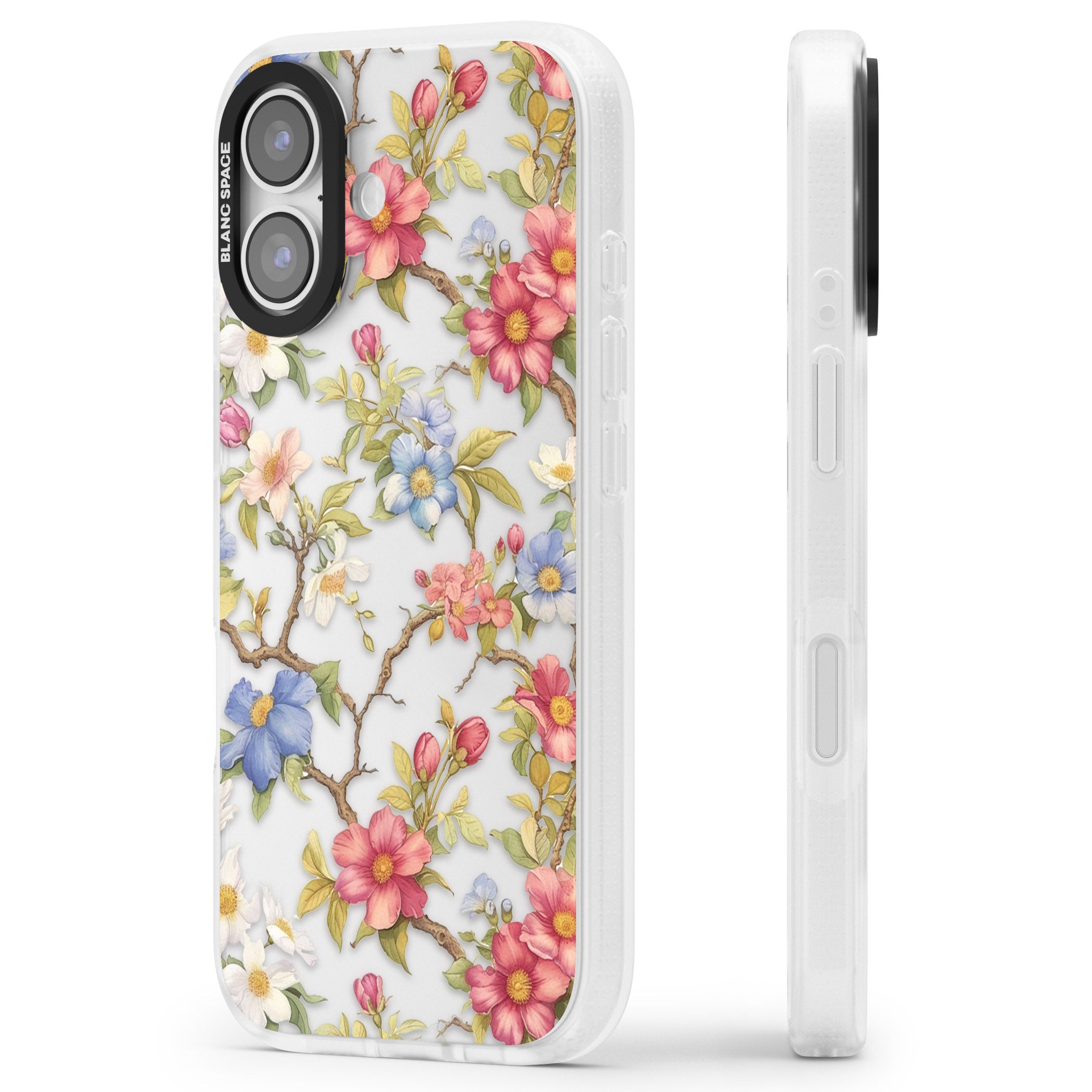 Vintage Vines & Flowers iPhone 17 Impact Air Clear Phone Case Side Profile