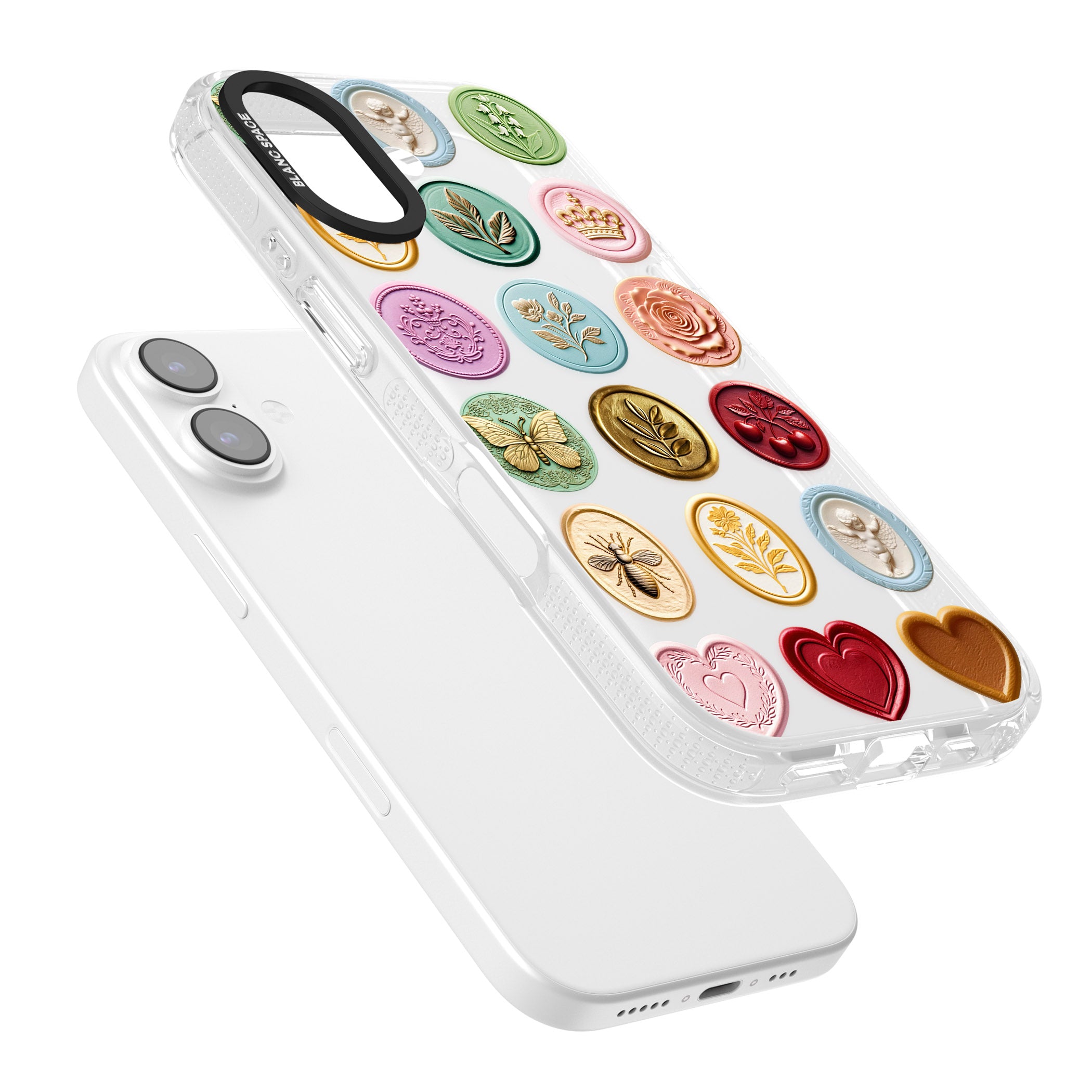 Vintage Wax Seal Pattern iPhone 17 Impact Air Clear Phone Case Colours