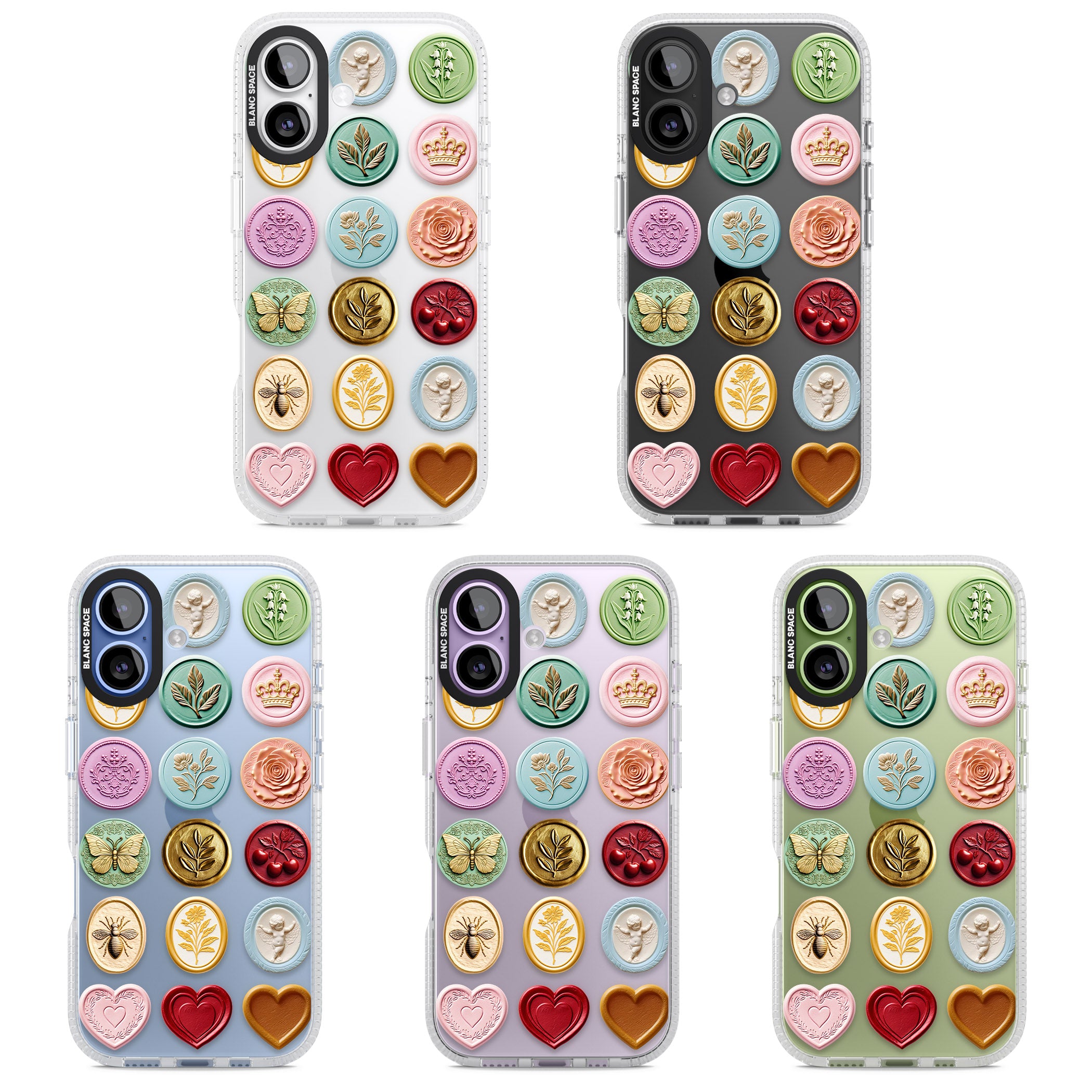 Vintage Wax Seal Pattern iPhone 17 Impact Air Clear Phone Case APT Impact Protection