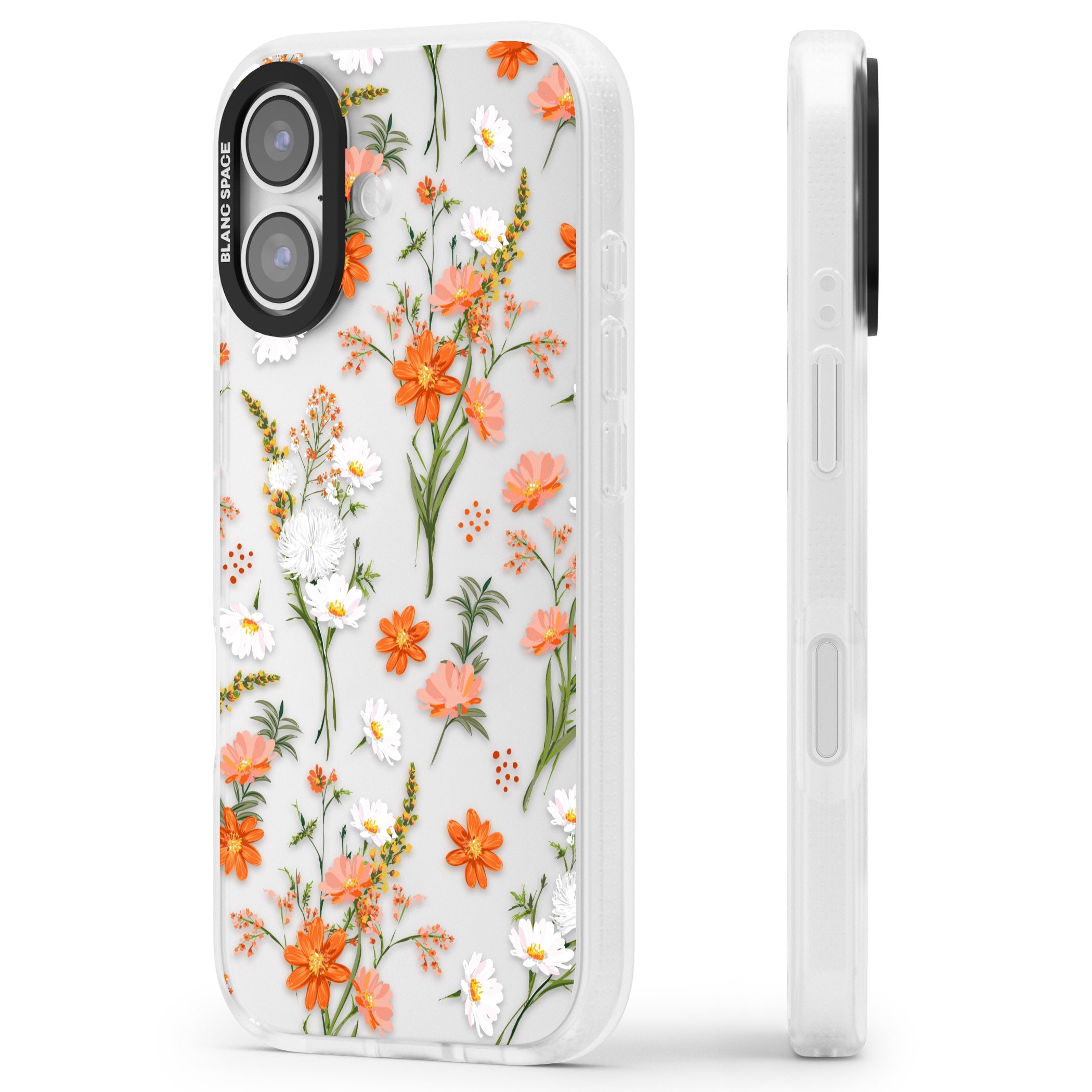 Sunset Wildflowers iPhone 17 Impact Air Clear Phone Case Side Profile