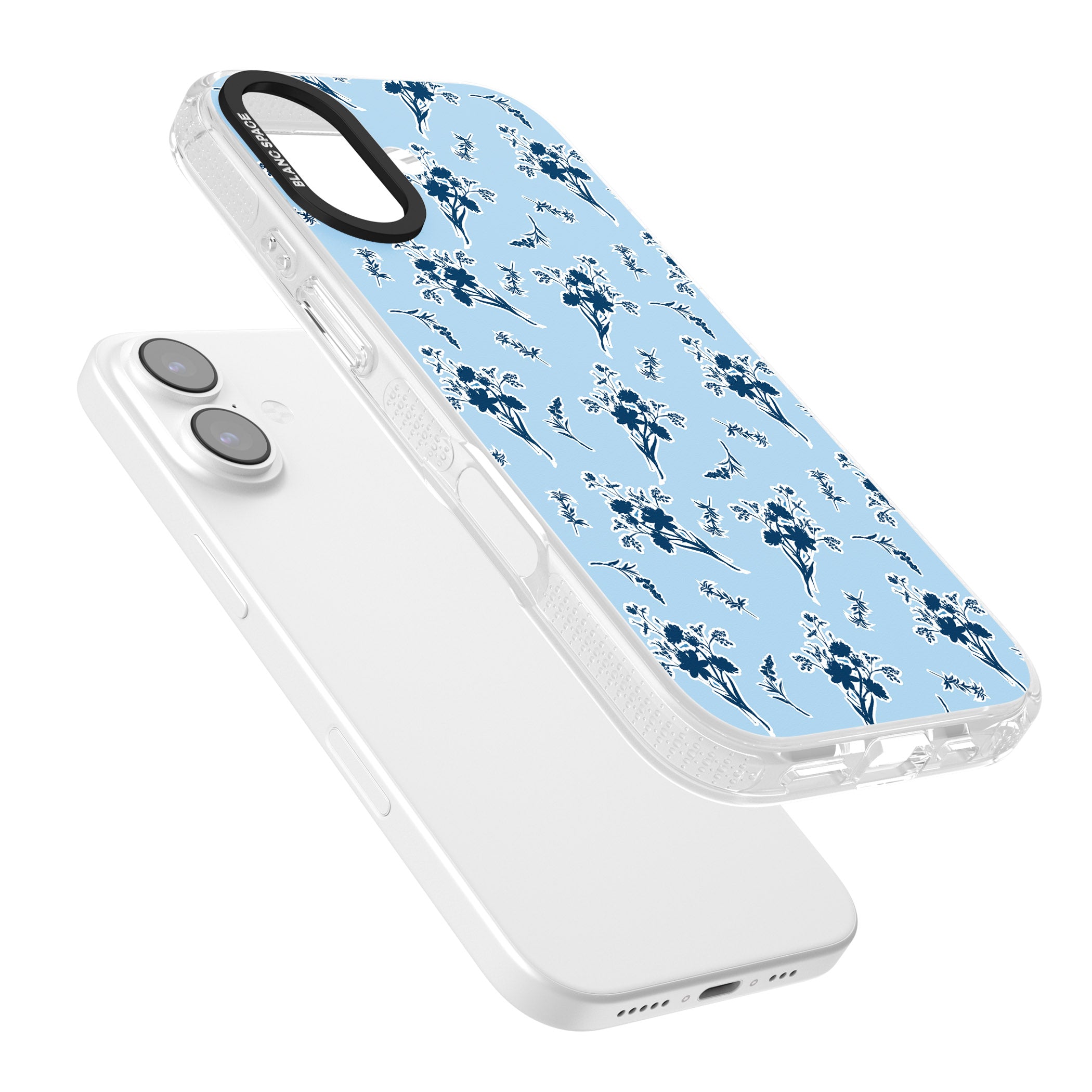 Blue Sticker Wildflowers iPhone 17 Impact Air Clear Phone Case Colours