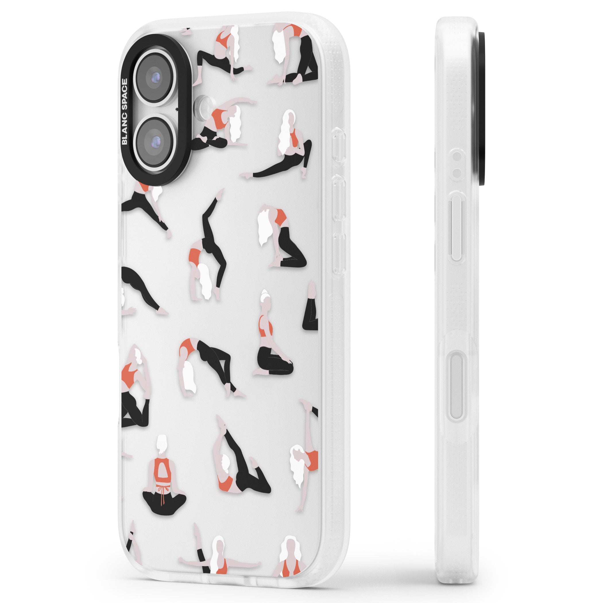 Yoga Poses Clear iPhone 17 Impact Air Clear Phone Case Side Profile