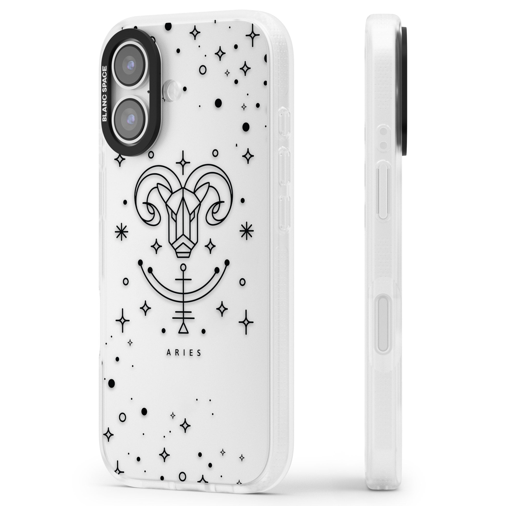 Aries Emblem iPhone 17 Impact Air Clear Phone Case Side Profile