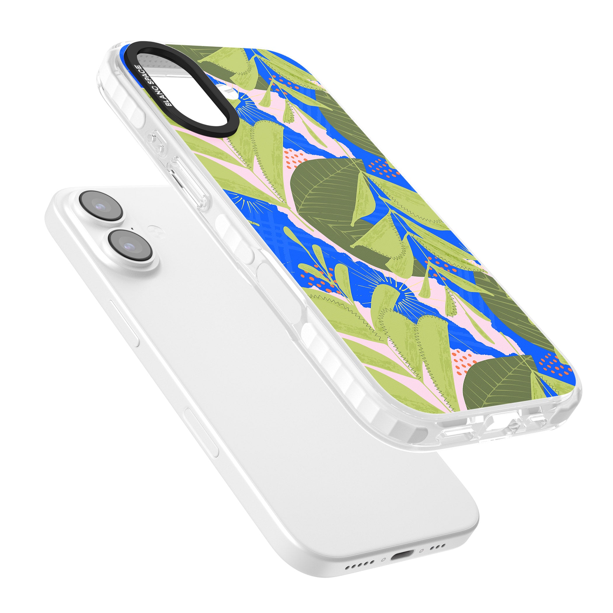 Fern Leaves Abstract Pattern iPhone 17 Impact Clear Phone Case Colours