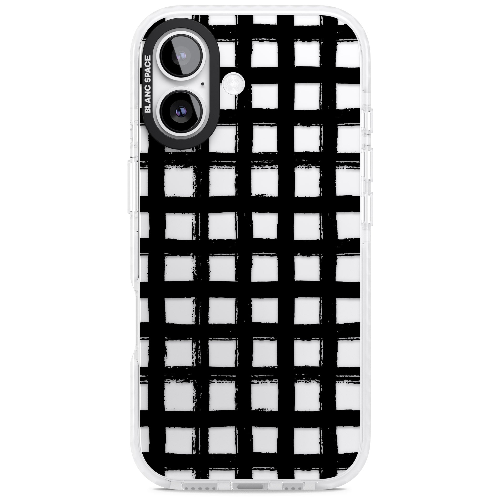 Messy Black Grid Clear iPhone 17 Impact Clear Phone Case