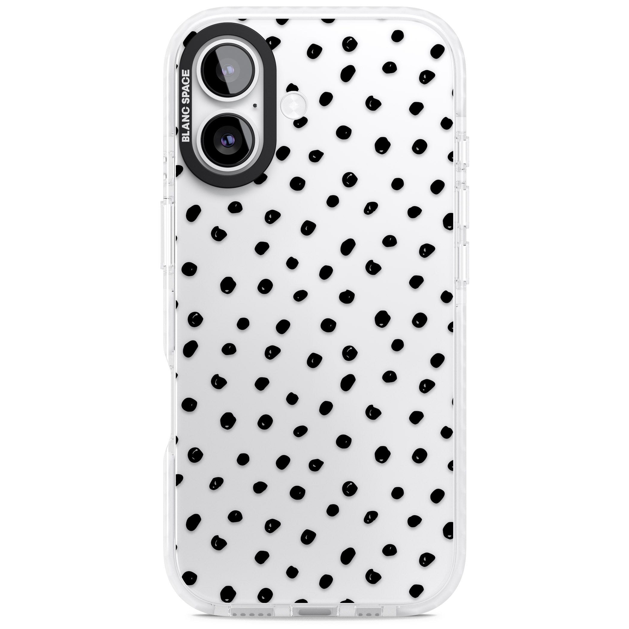 Messy Black Dot Pattern iPhone 17 Impact Clear Phone Case