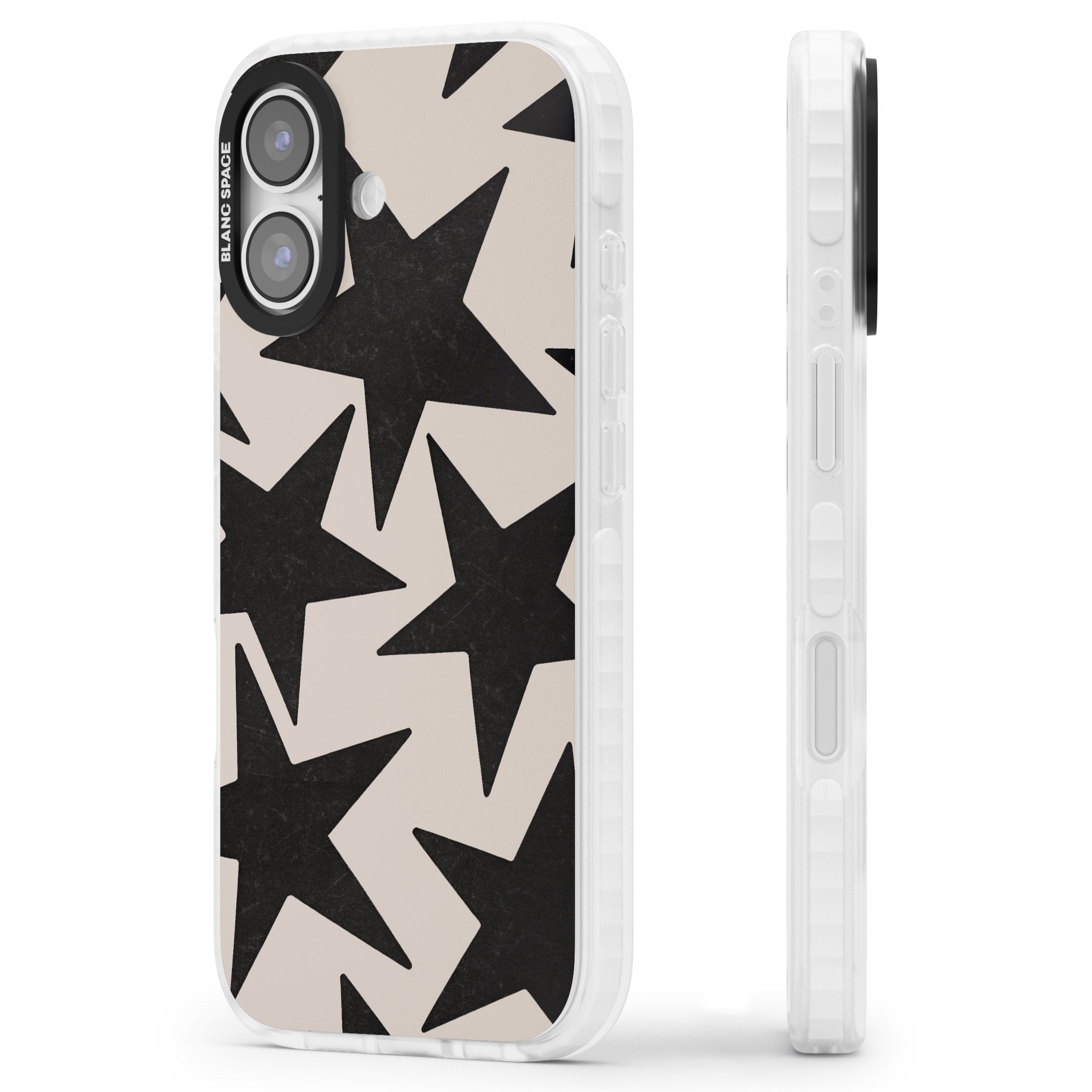 Black Superstars iPhone 17 Impact Clear Phone Case Side Profile